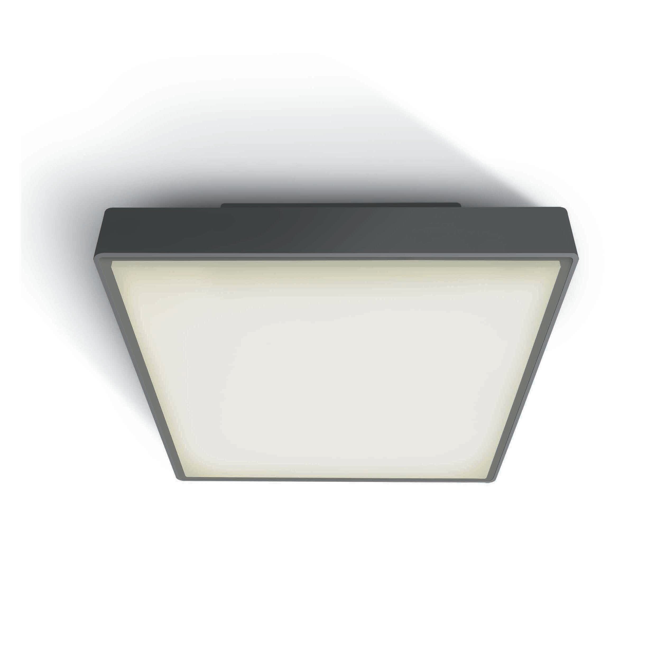 ONE Light LED Plafo Outdoor Square - plafonnier extérieur - 22,1 x 22,1 x 5,7 cm - 16W LED inclus - IP65 - anthracite