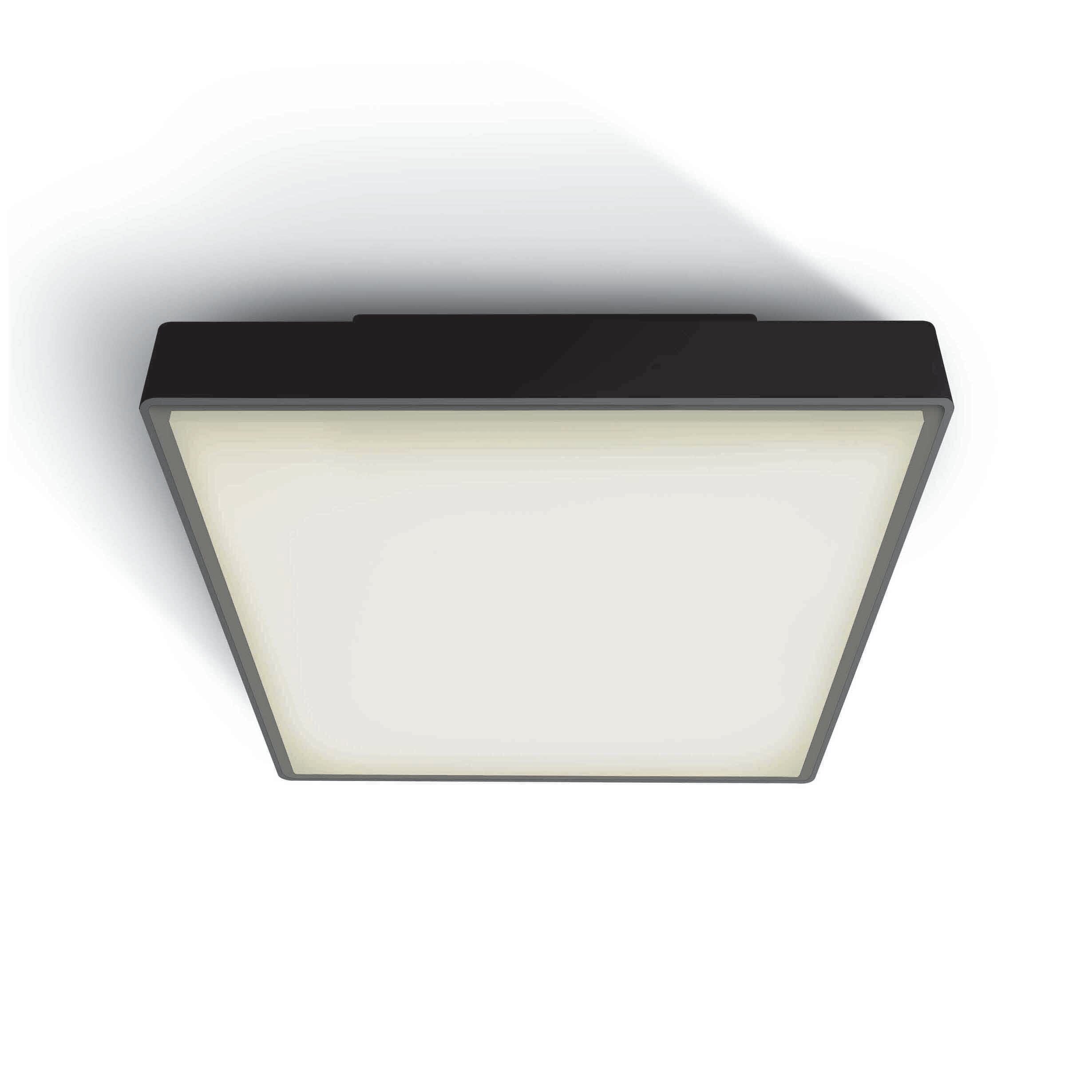 ONE Light E27 Plafo Outdoor Square - plafonnier d"extérieur - 29,5 x 29,5 x 10,5 cm - IP65 - noir