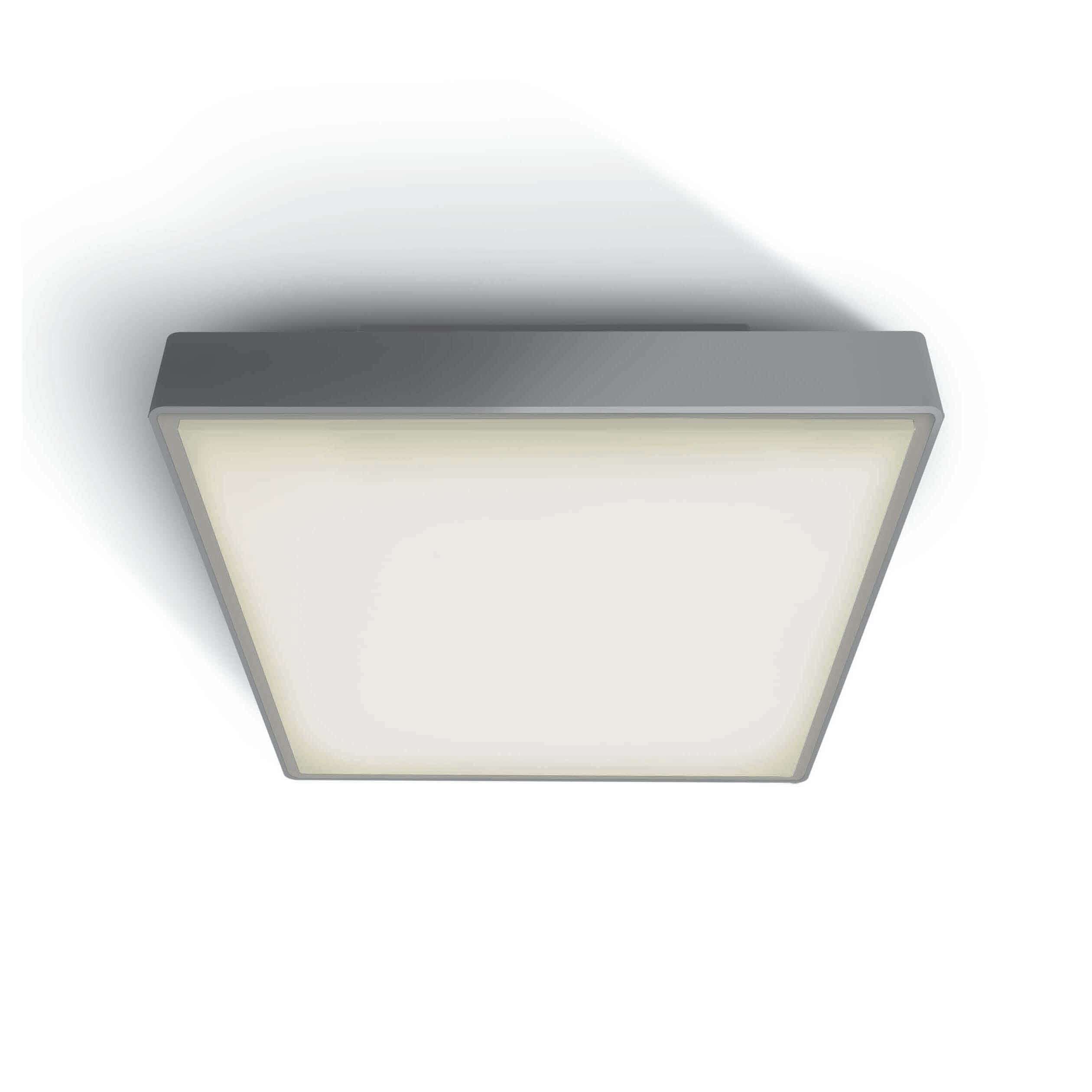 ONE Light E27 Plafo Outdoor Square - plafonnier d"extérieur - 22,1 x 22,1 x 9,3 cm - IP65 - gris