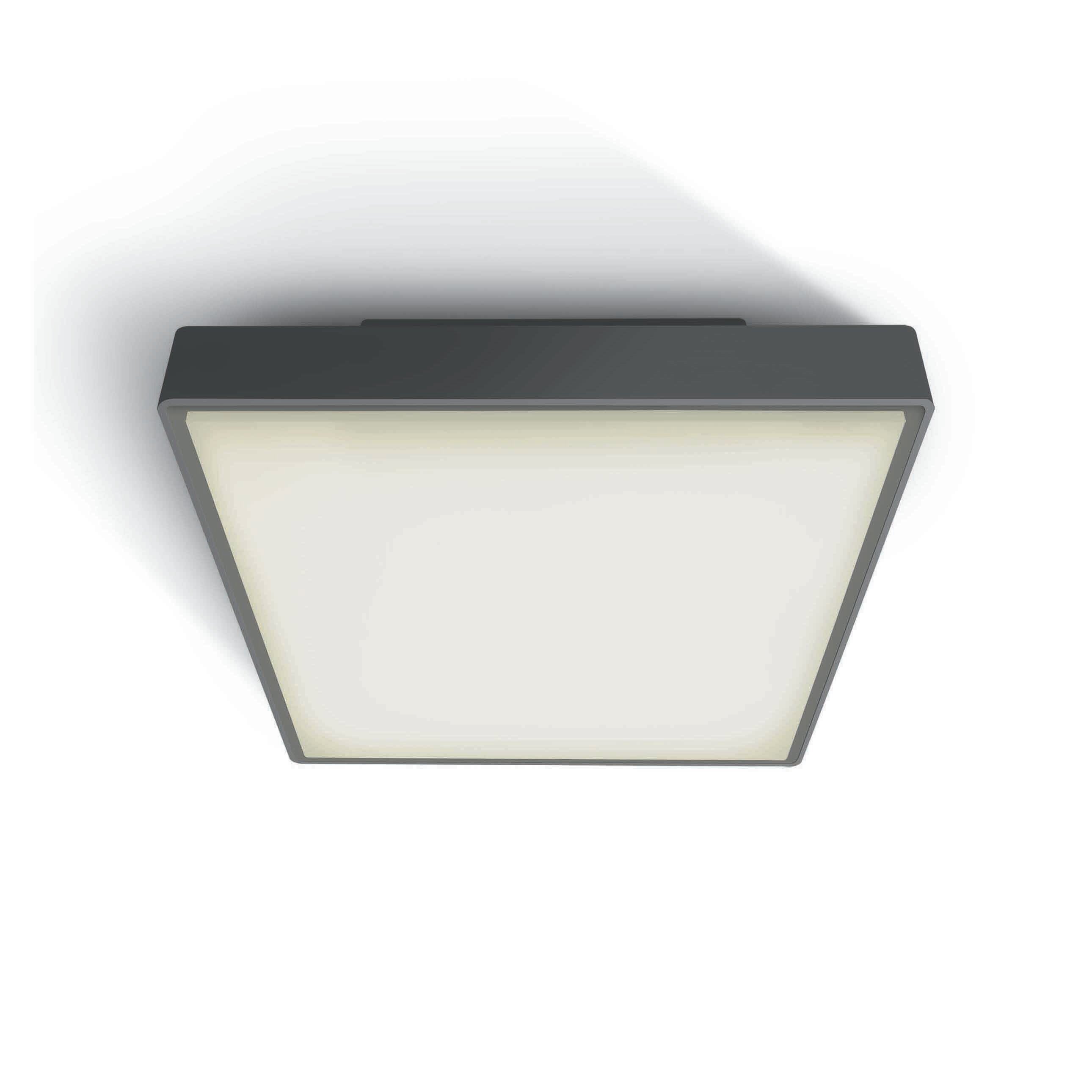 ONE Light E27 Plafo Outdoor Square - plafonnier d"extérieur - 22,1 x 22,1 x 9,3 cm - IP65 - anthracite