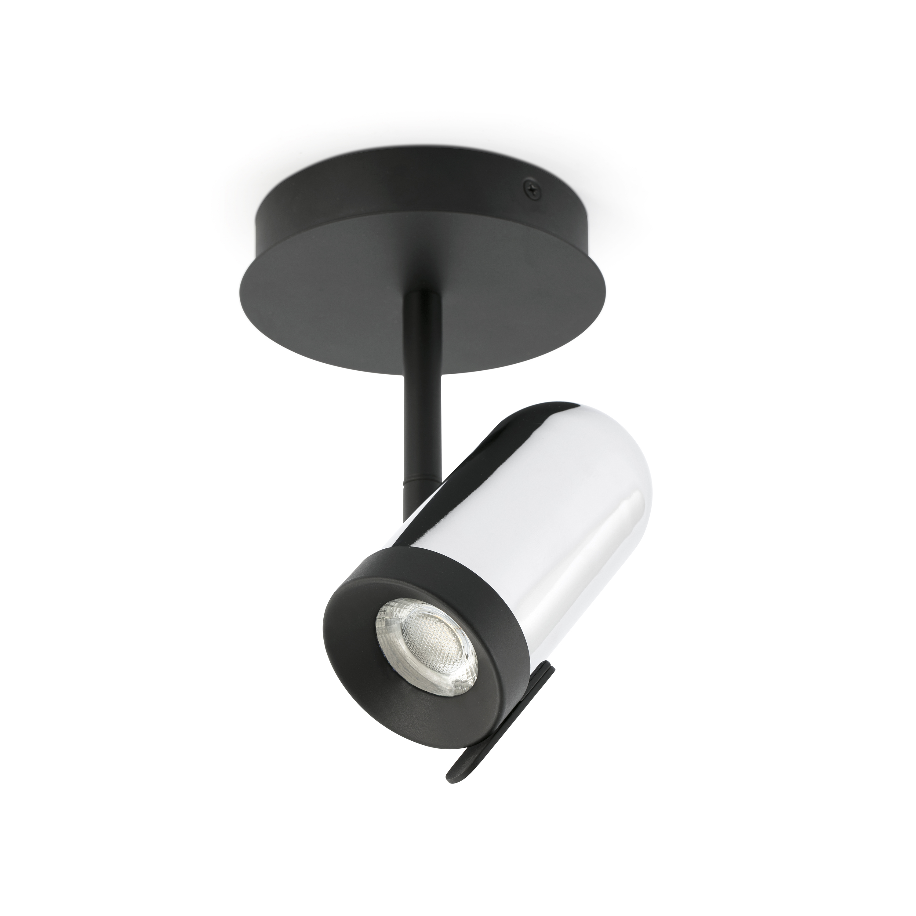 Faro Orleans - spot en saillie 1L - Ø 11,2 x ,8 cm - chrome et noir