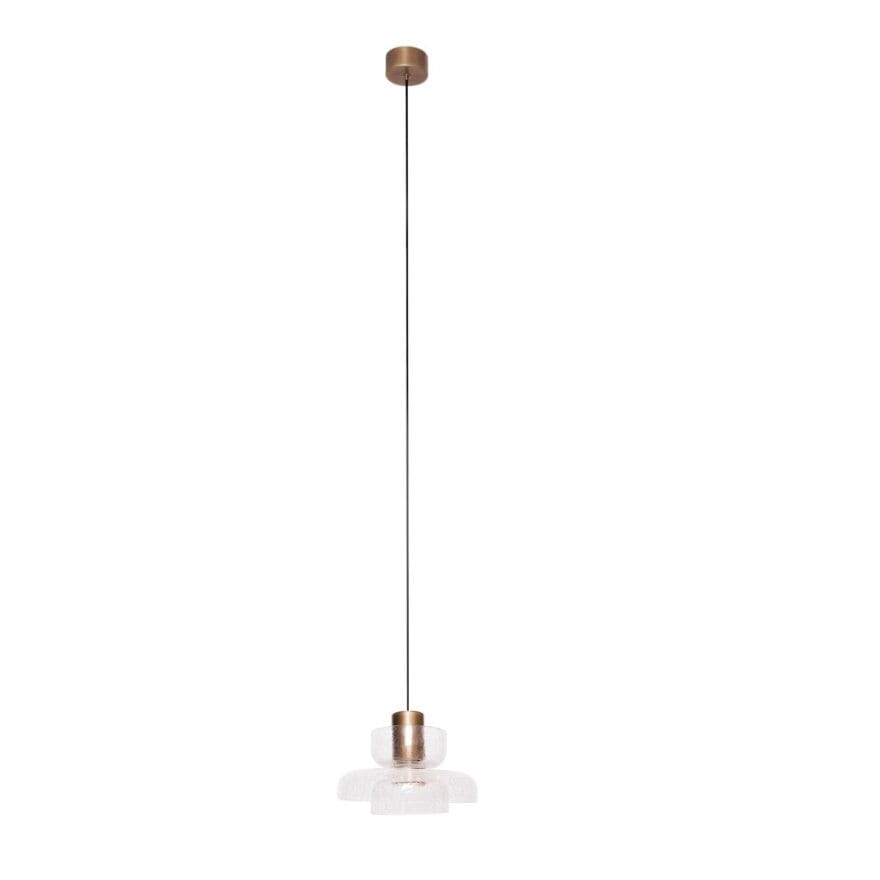 Maxlight Signature - lampe suspendue - Ø cm - 8W LED inclus - laiton antique et transparent