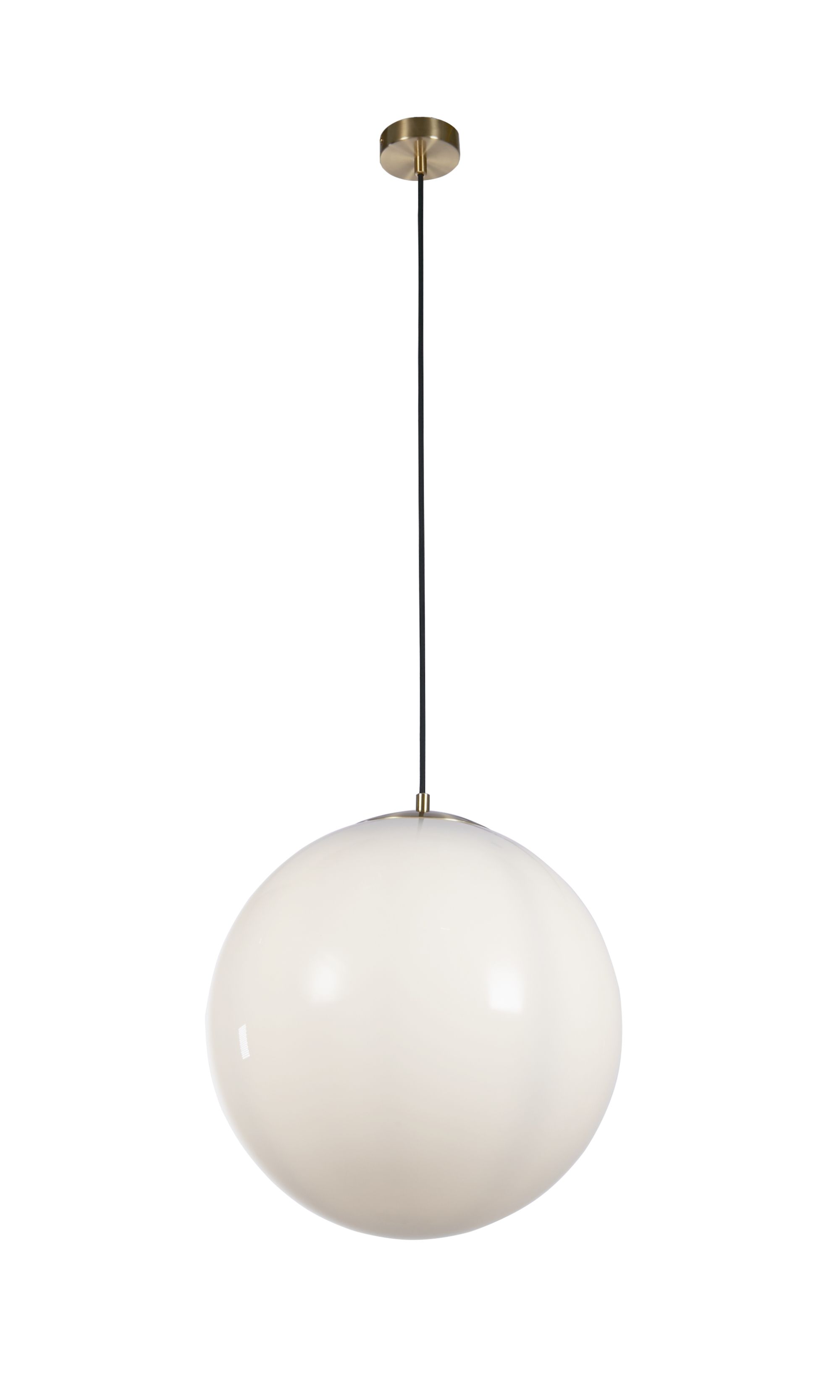 Searchlight Atom II - lampe suspendue - Ø cm - laiton satiné et opale