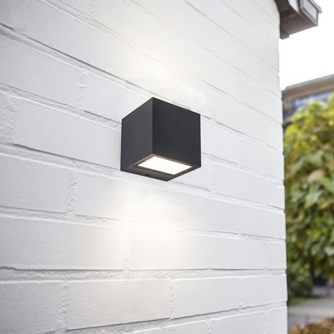 Lutec Gemini - Applique d"extérieur - 8,8 x 8,6 x 8,5 cm - 9W LED inclus - IP54 - gris foncé