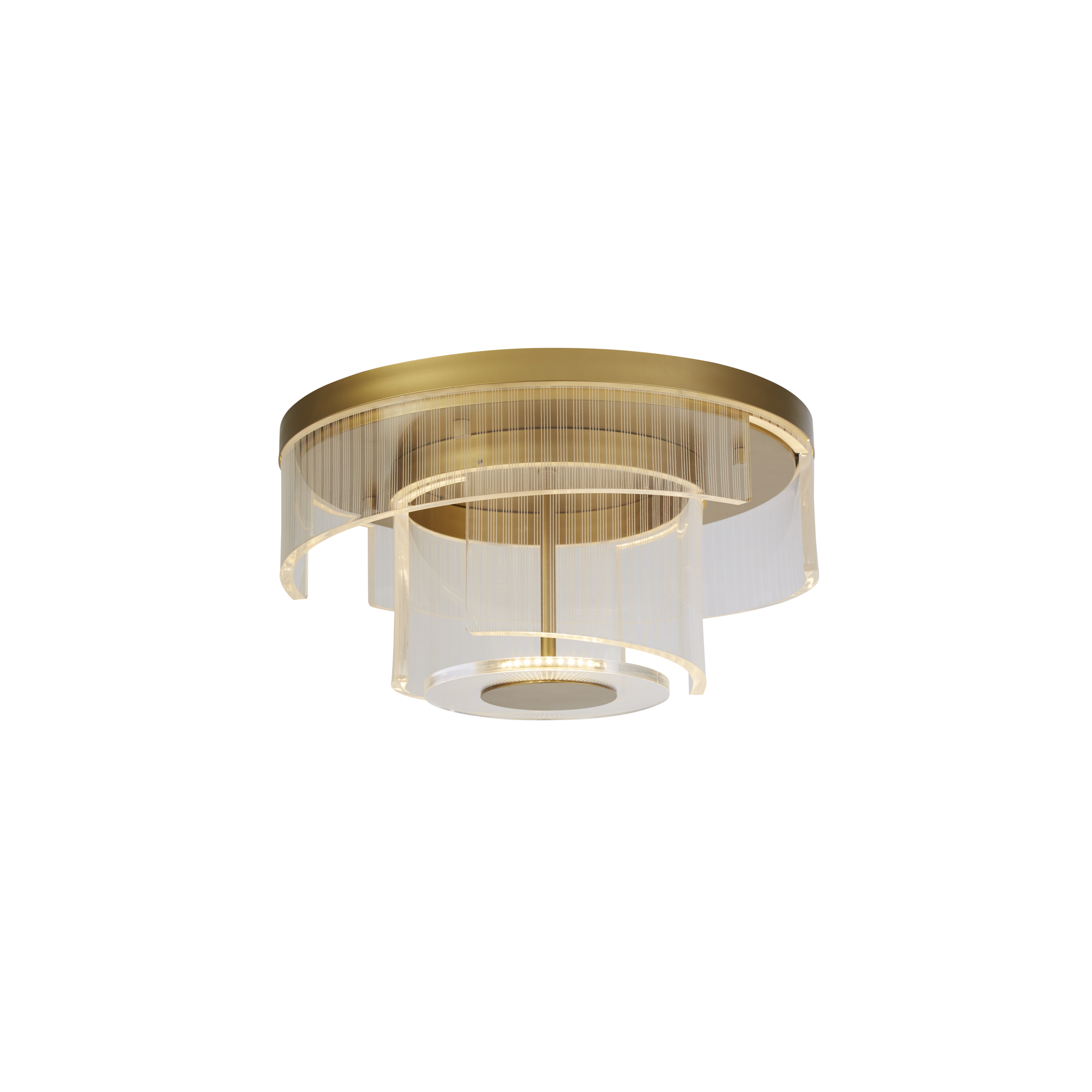 Searchlight Deco - plafonnier - Ø cm - 30W LED dimmable inclus - or et transparent