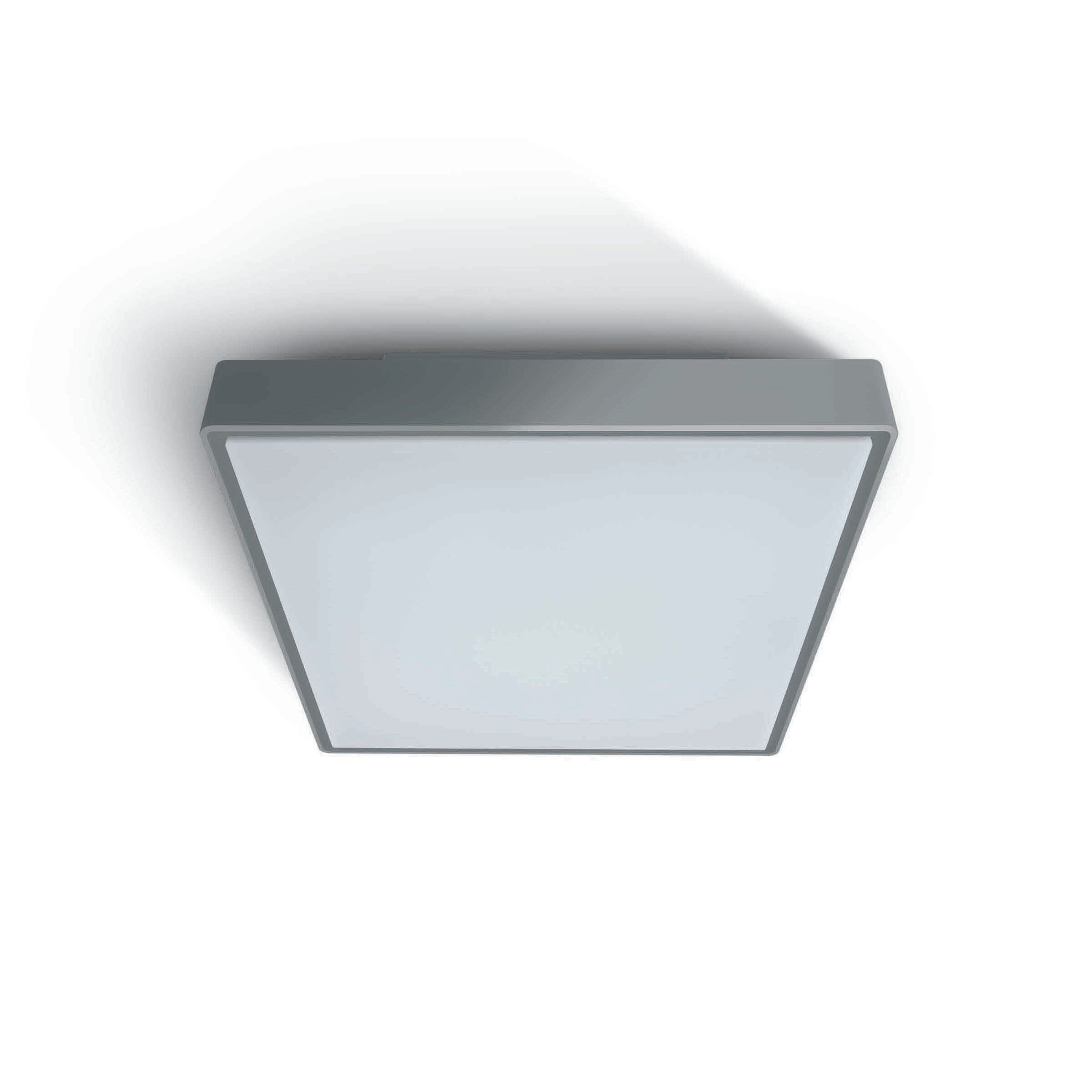 ONE Light Emergency LED Plafo - plafonnier extérieur - 29,5 x 29,5 x 8 cm - 15W LED inclus - IP65 - gris