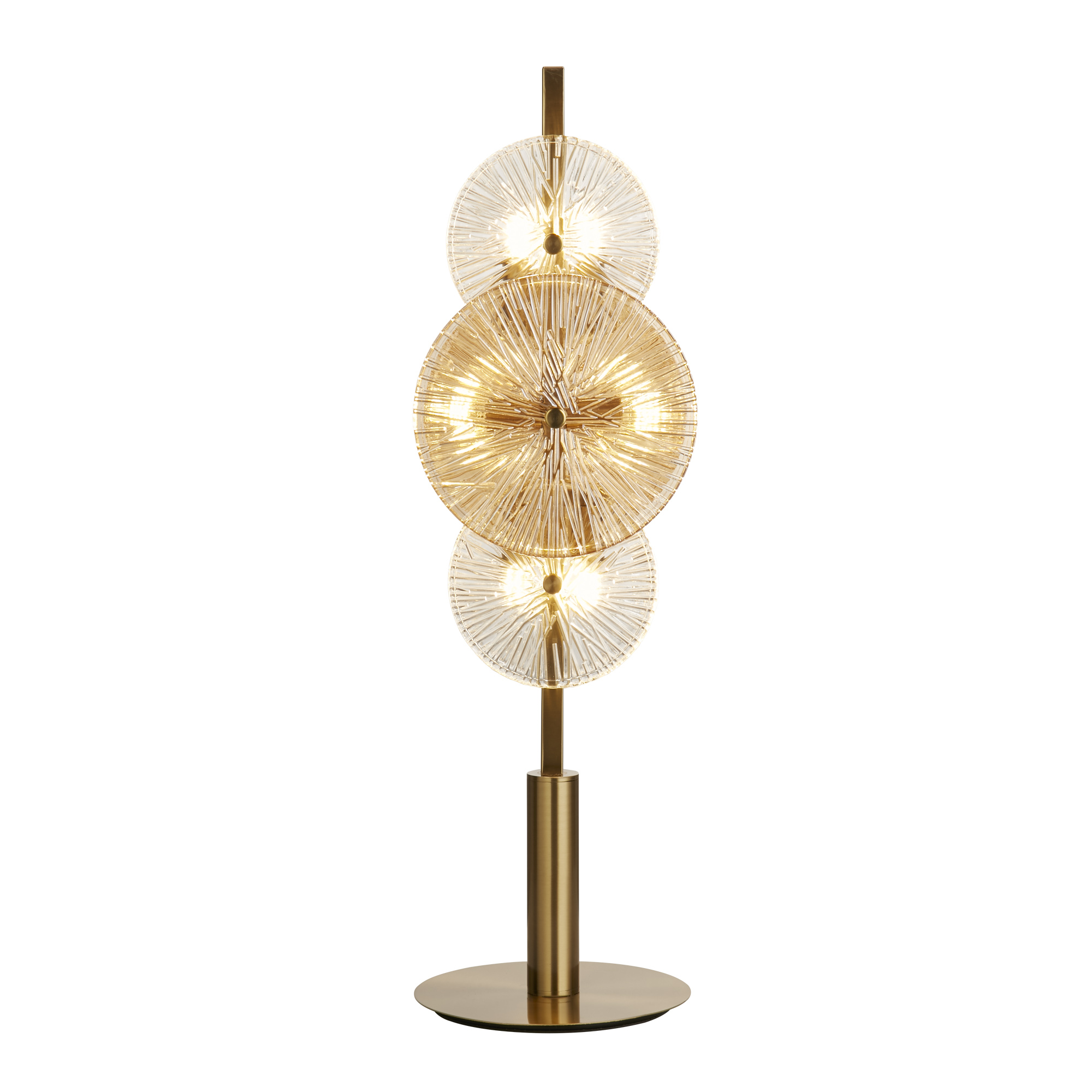 Searchlight Wagon - lampe à poser - Ø cm - bronze, transparent et ambre