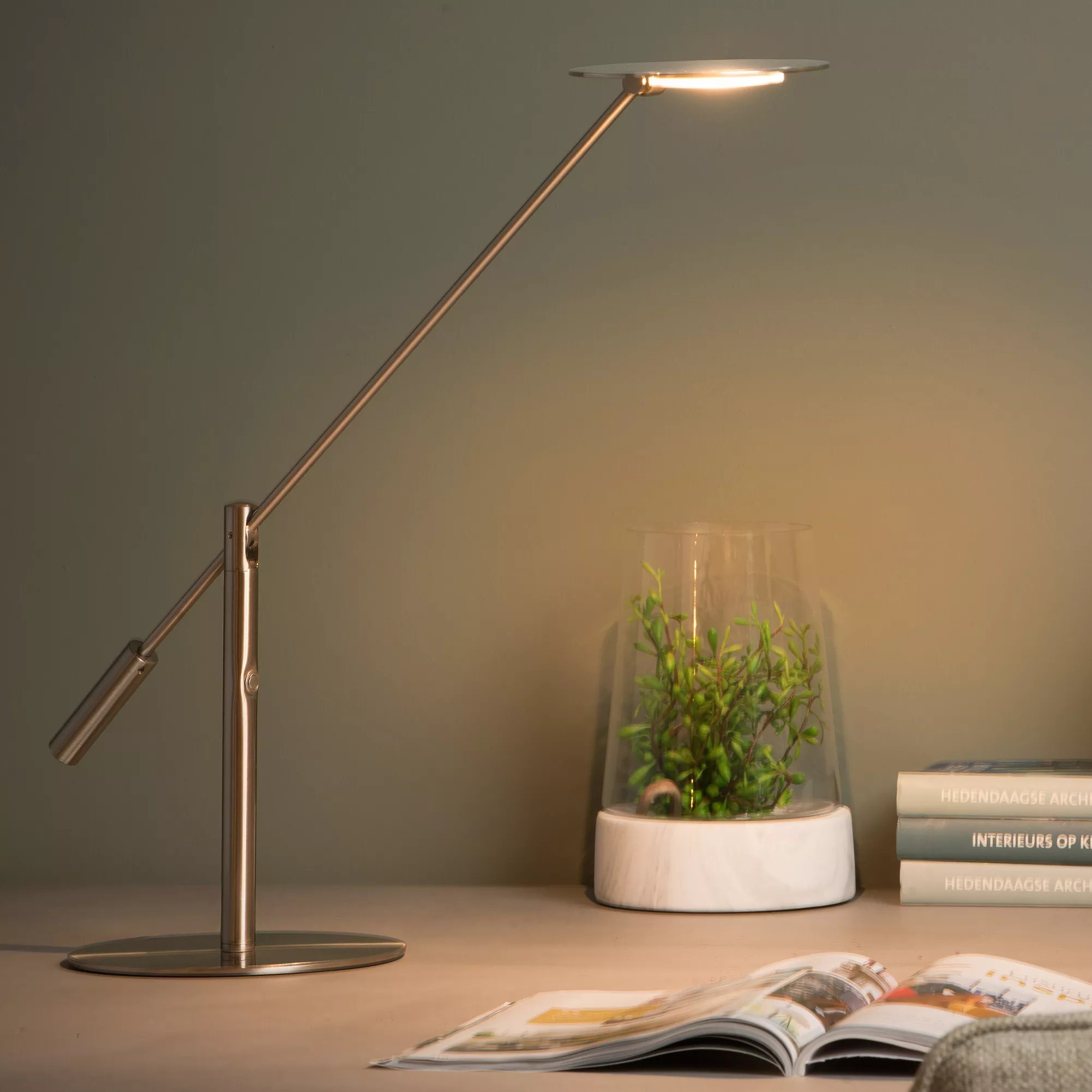 Lucide Anselmo - lampe de bureau - x 50 - 9W LED inclus - chrome mat