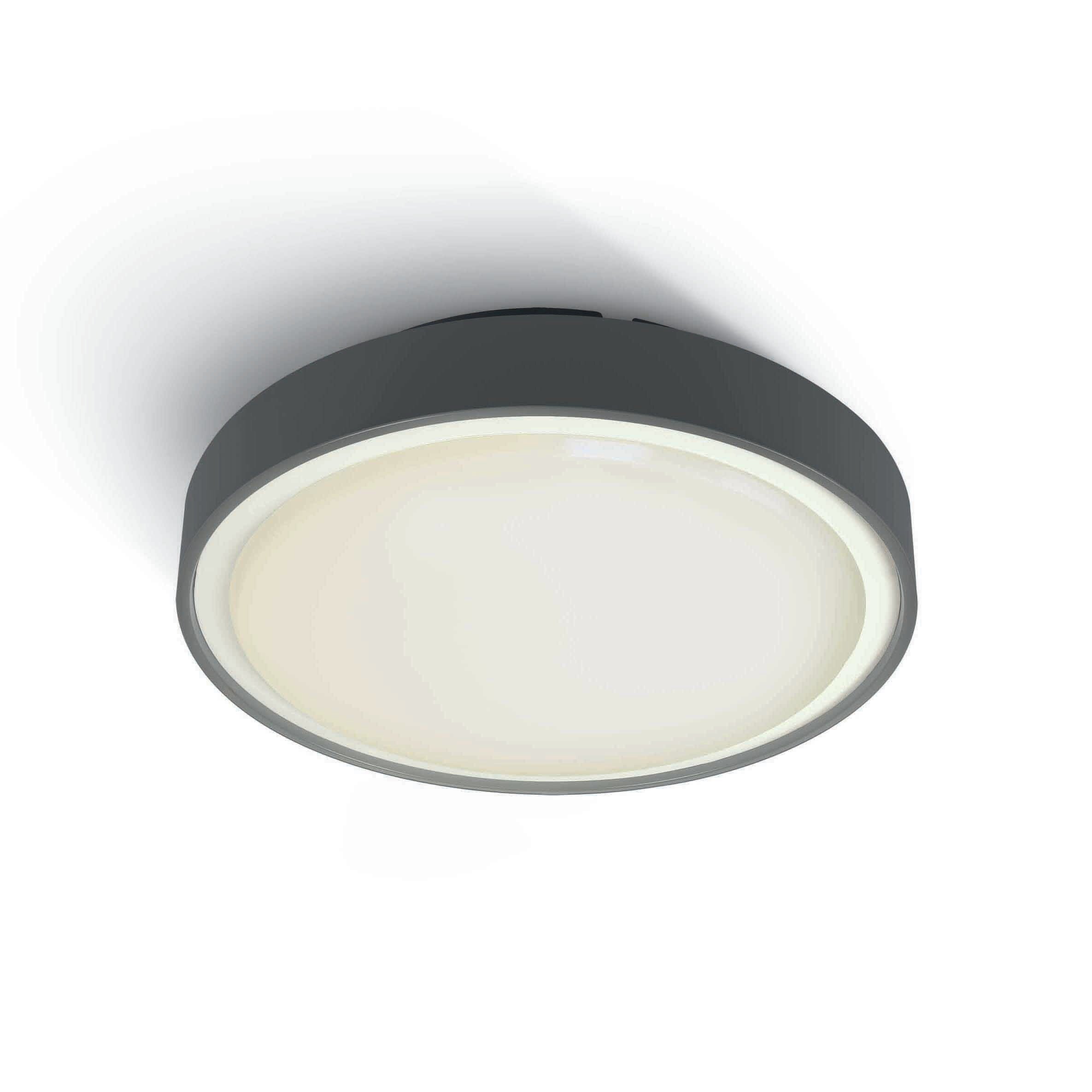ONE Light LED Plafo Outdoor Round - plafonnier extérieur - Ø ,3 cm - 24W LED inclus - IP65 - anthracite