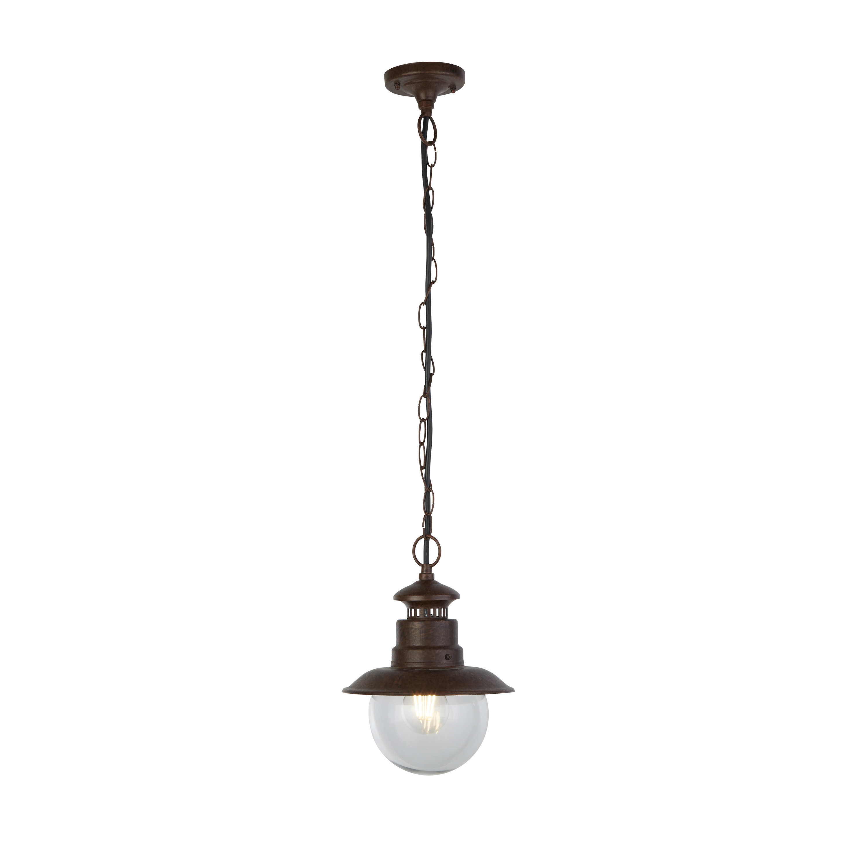 Searchlight Station - lampe suspendue d"extérieur - Ø 21,5 x - IP44 - brun rouille