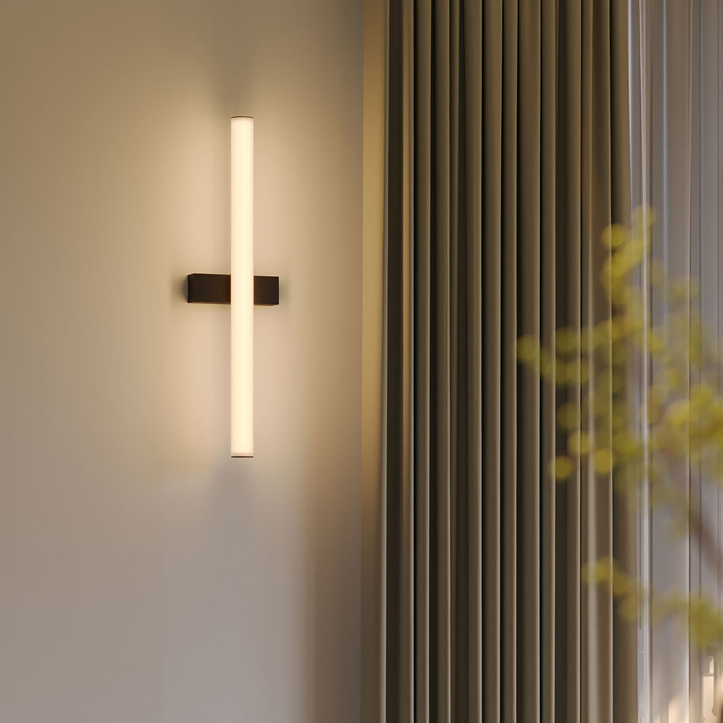 Maxlight Thora - applique murale - x 8,5 cm - LED dimmable 12W incluse - IP44 - noir