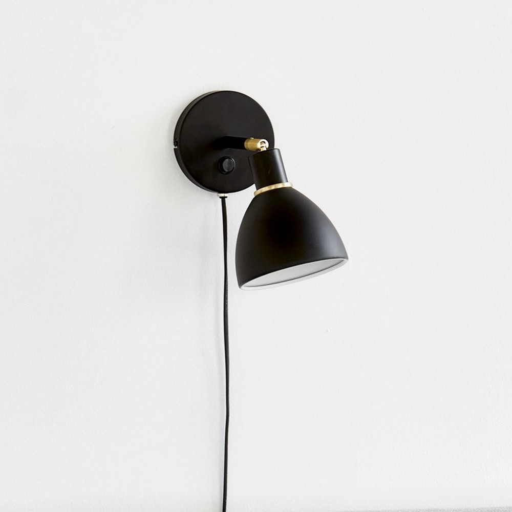 Nordlux Ray 12 - applique murale avec interrupteur - cm - noir