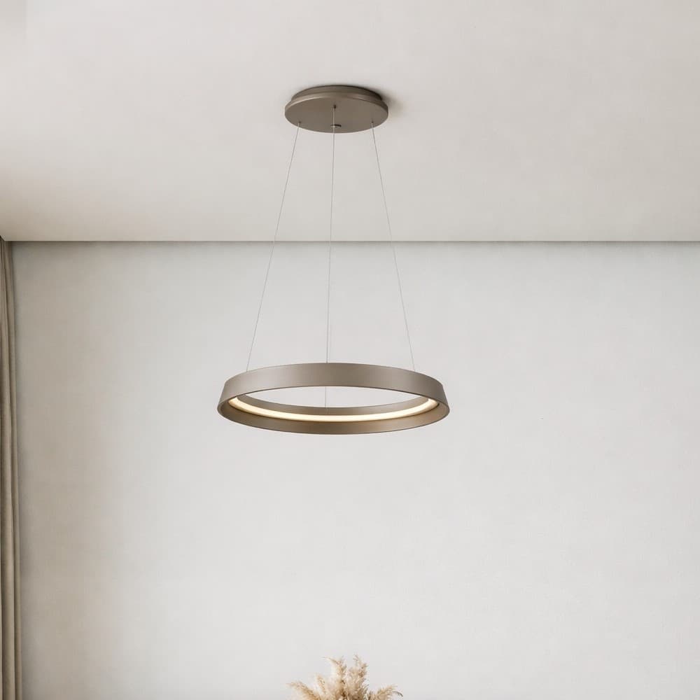 Nova Luce Ormi - lampe suspendue - Ø cm - 38W dimmable LED inclus - brun champagne