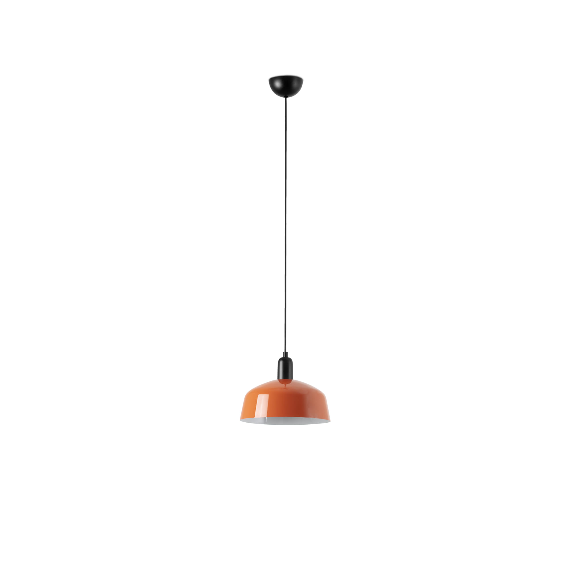 Faro Tatawin M - suspension - Ø ,5 cm - noir satiné et orange rougeâtre brillant