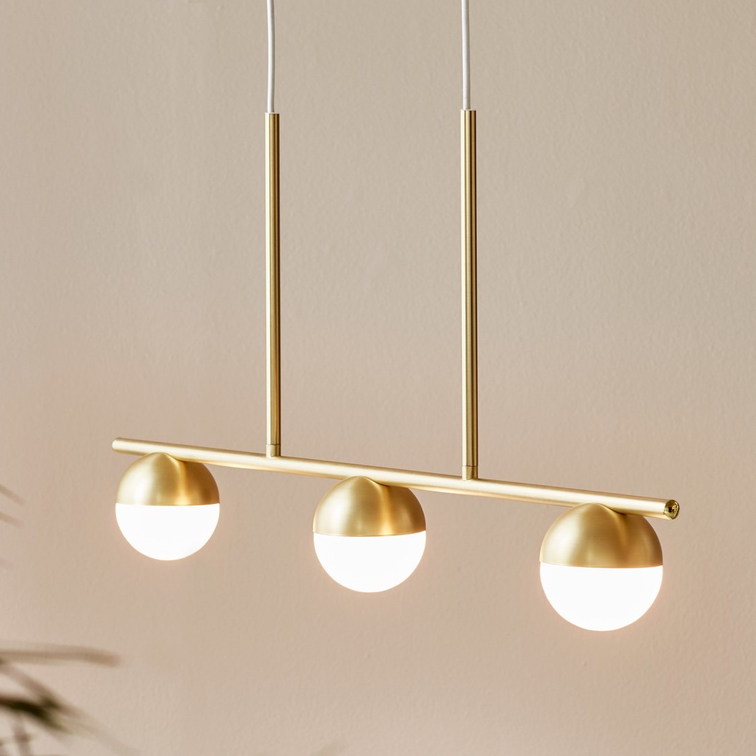 Nordlux Contina - lampe suspendue - x 241,3 cm - laiton et blanc opale