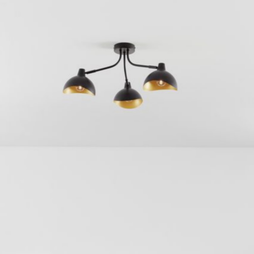 Nova Luce Geti - plafonnier - Ø cm - noir mat et or