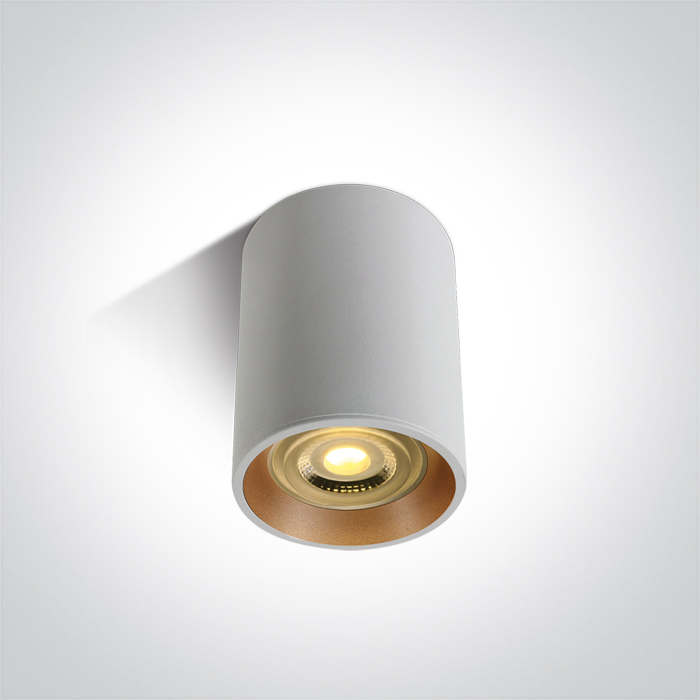 ONE Light Dark Light Cylinders - plafonnier - Ø cm - blanc et laiton