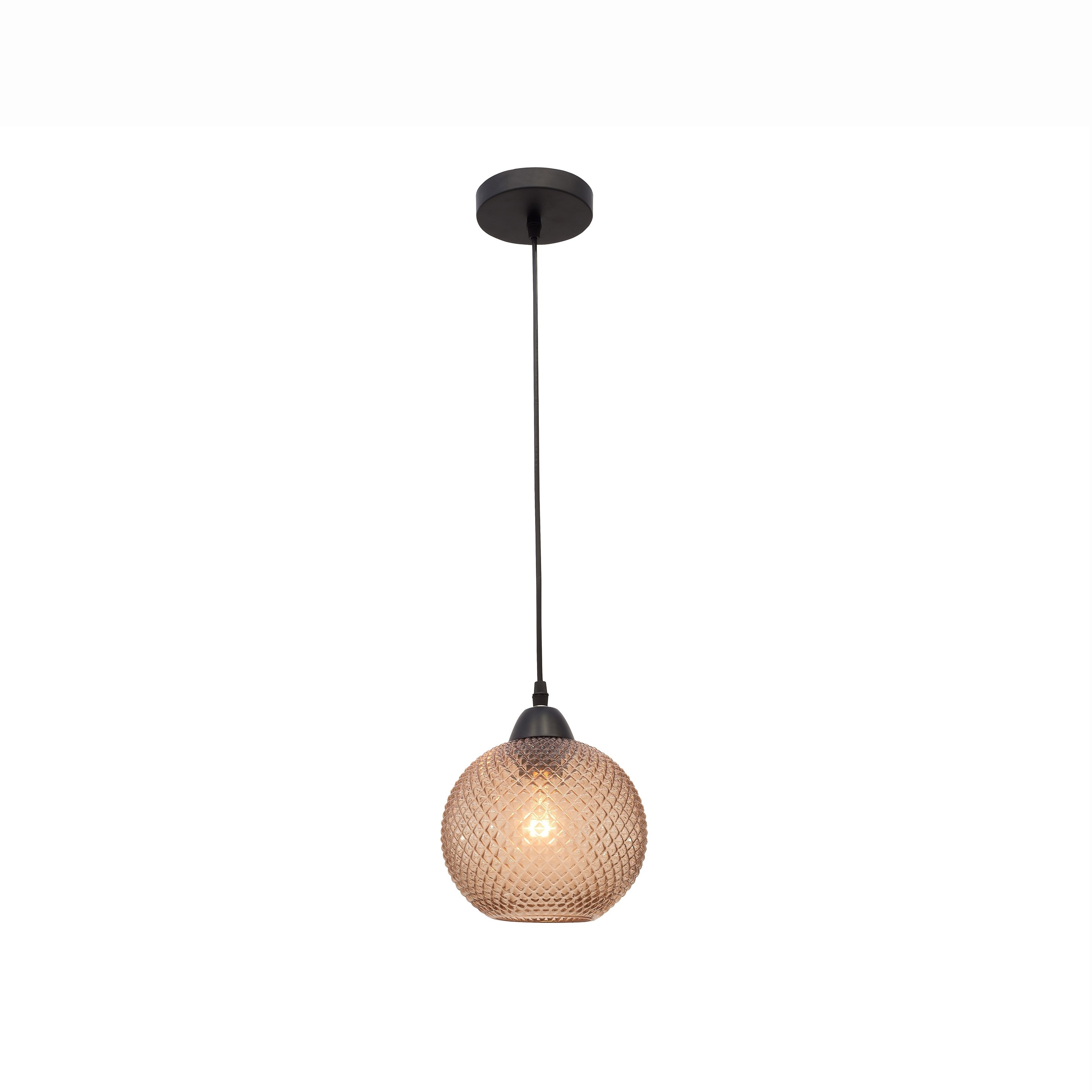Nova Luce Porto - lampe suspendue - Ø cm - verre ocre
