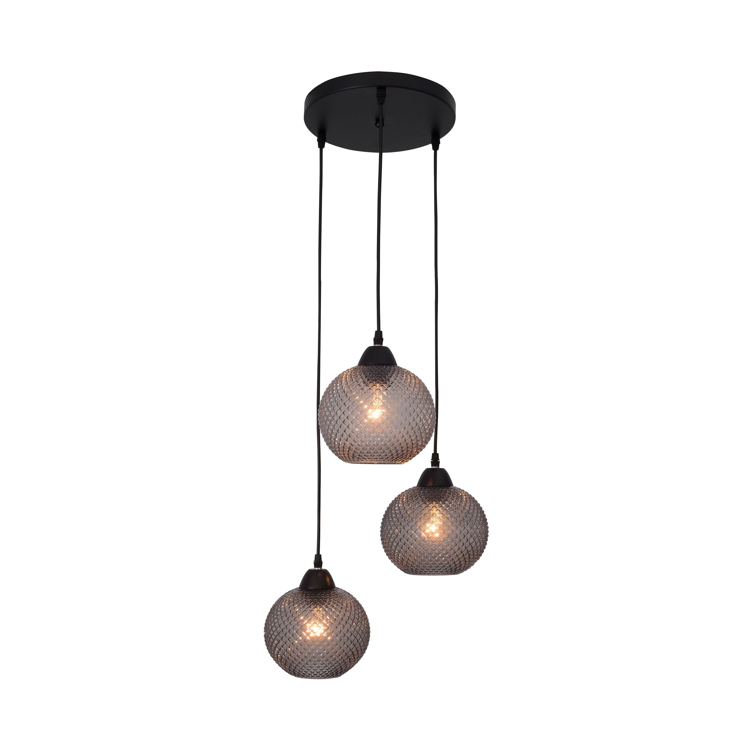 Nova Luce Porto - lampe suspendue - Ø cm - gris foncé et noir