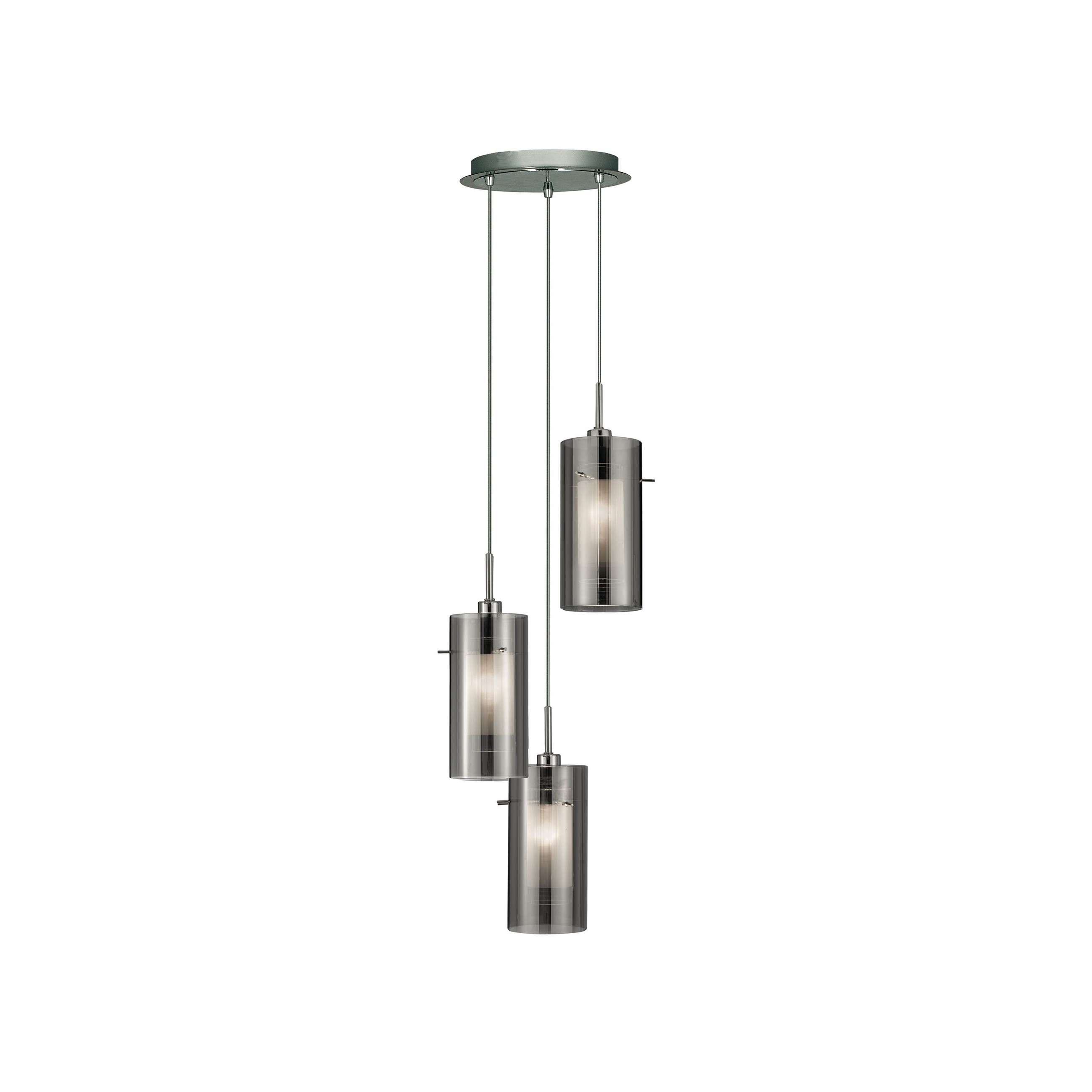 Searchlight Duo 2 - lampe suspendue - Ø cm - verre fumé et dépoli