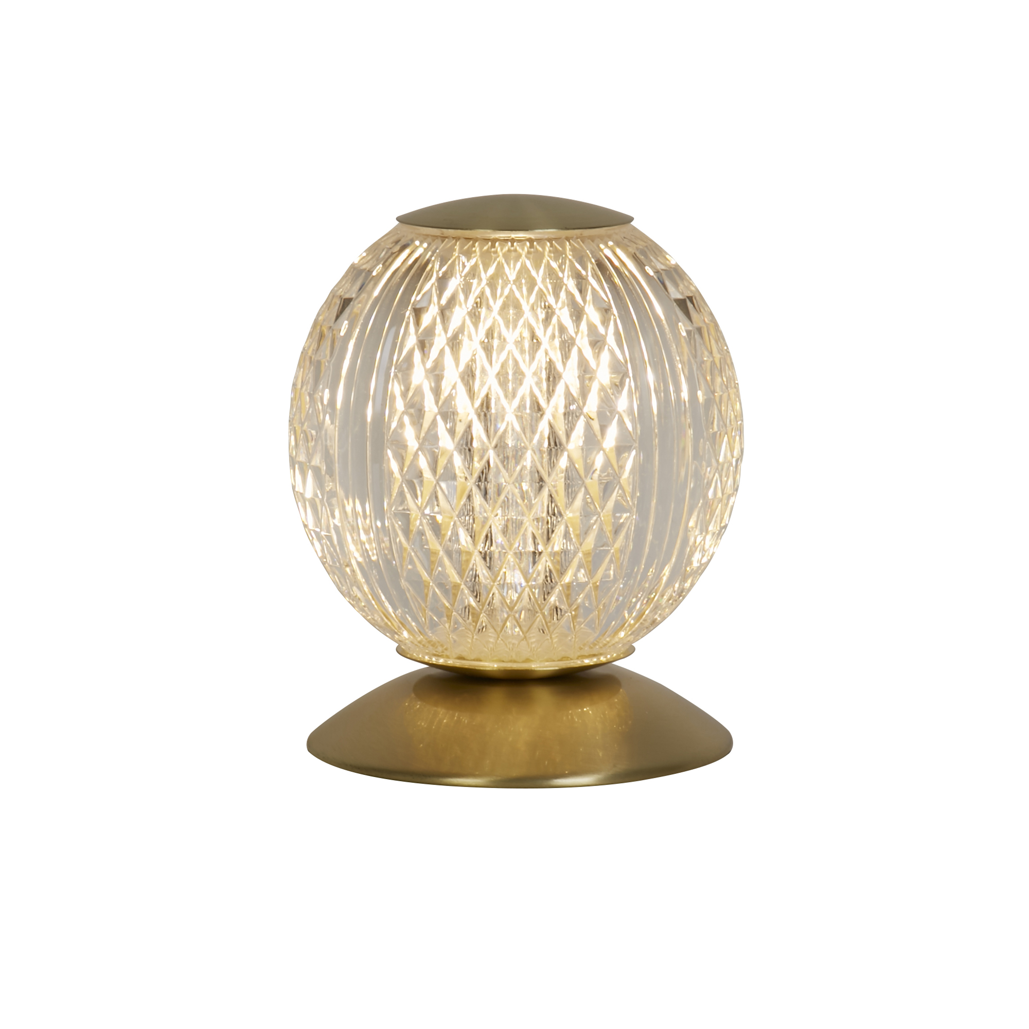 Searchlight Allure - lampe à poser - Ø cm - laiton satiné et transparent