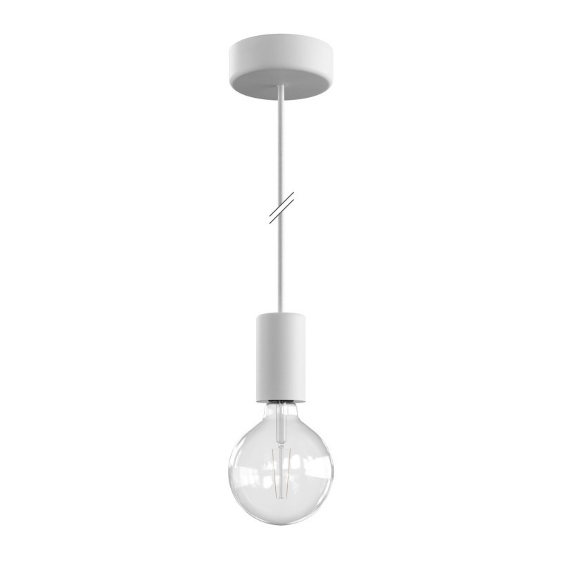 Creative Cables Eiva - lampe d"extérieur suspendue avec fixation plafond en silicone - Ø 12,5 x 164,5 cm - IP65 - blanc