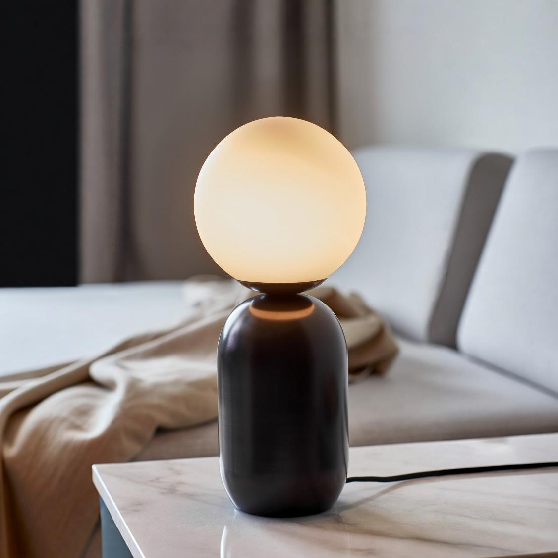 Nordlux Notti - lampe à poser - Ø ,5 cm - noir et moka