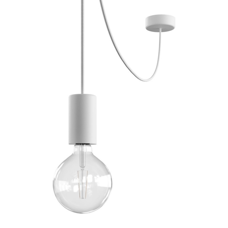 Creative Cables Eiva - suspension extérieure avec fixation plafond en silicone - Ø 12,5 x 514,5 cm - IP65 - blanc