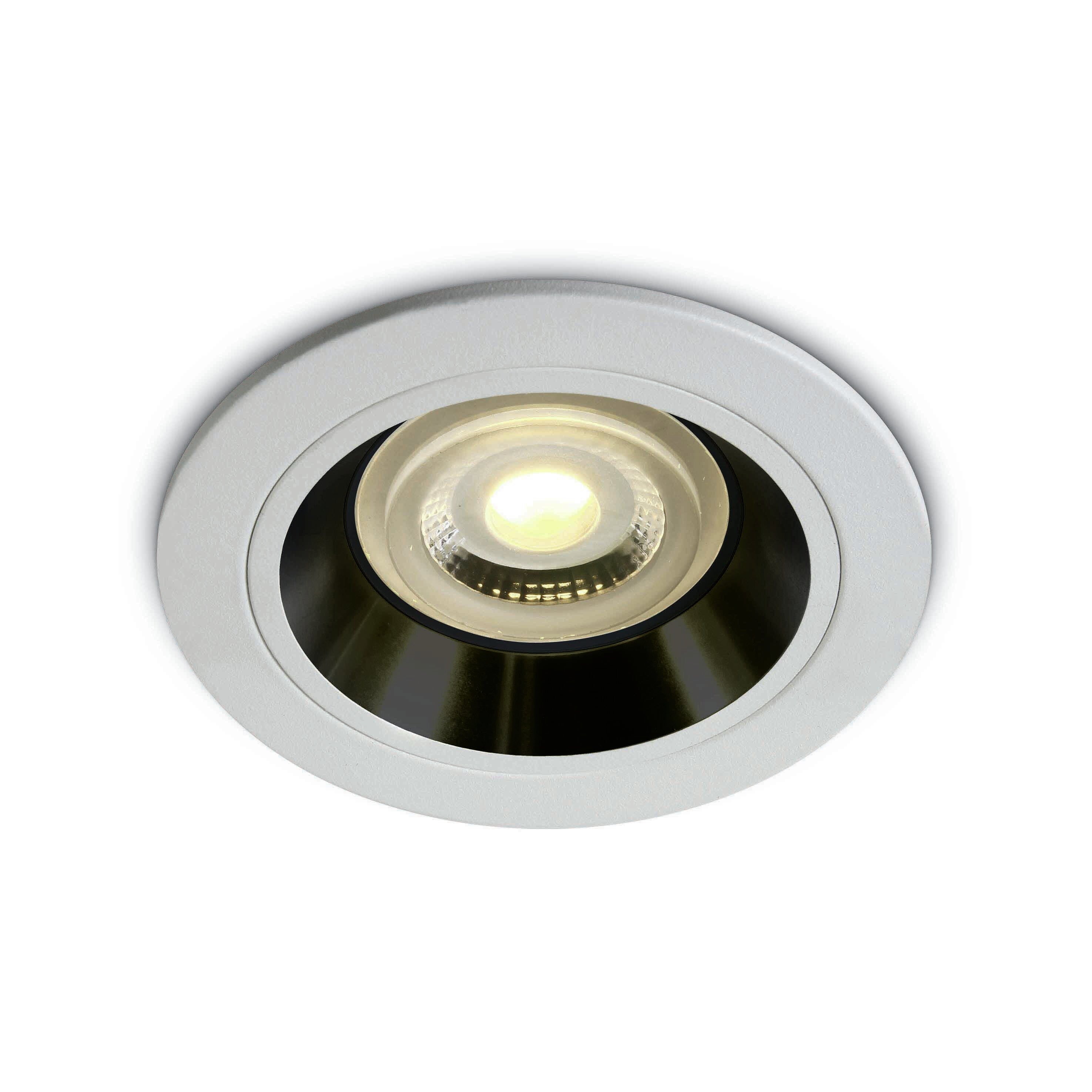 ONE Light Dark Light Dual Ring - spot encastrable - Ø 92 mm, Ø 78 mm encastrable - blanc et noir