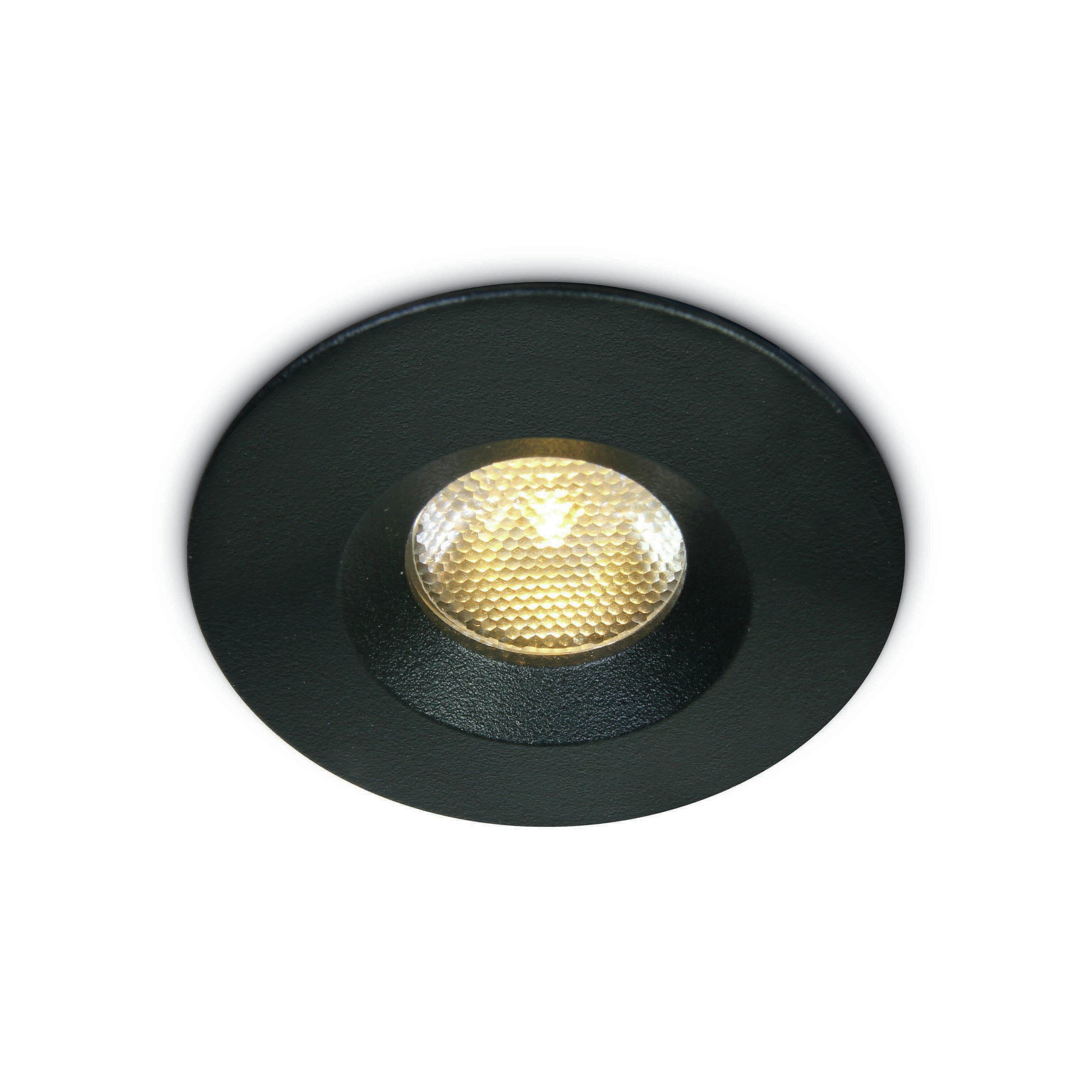 ONE Light - spot à encastrer - Ø 46 mm, Ø 38 mm à encastrer - 3W LED dimmable inclus - IP65 - noir