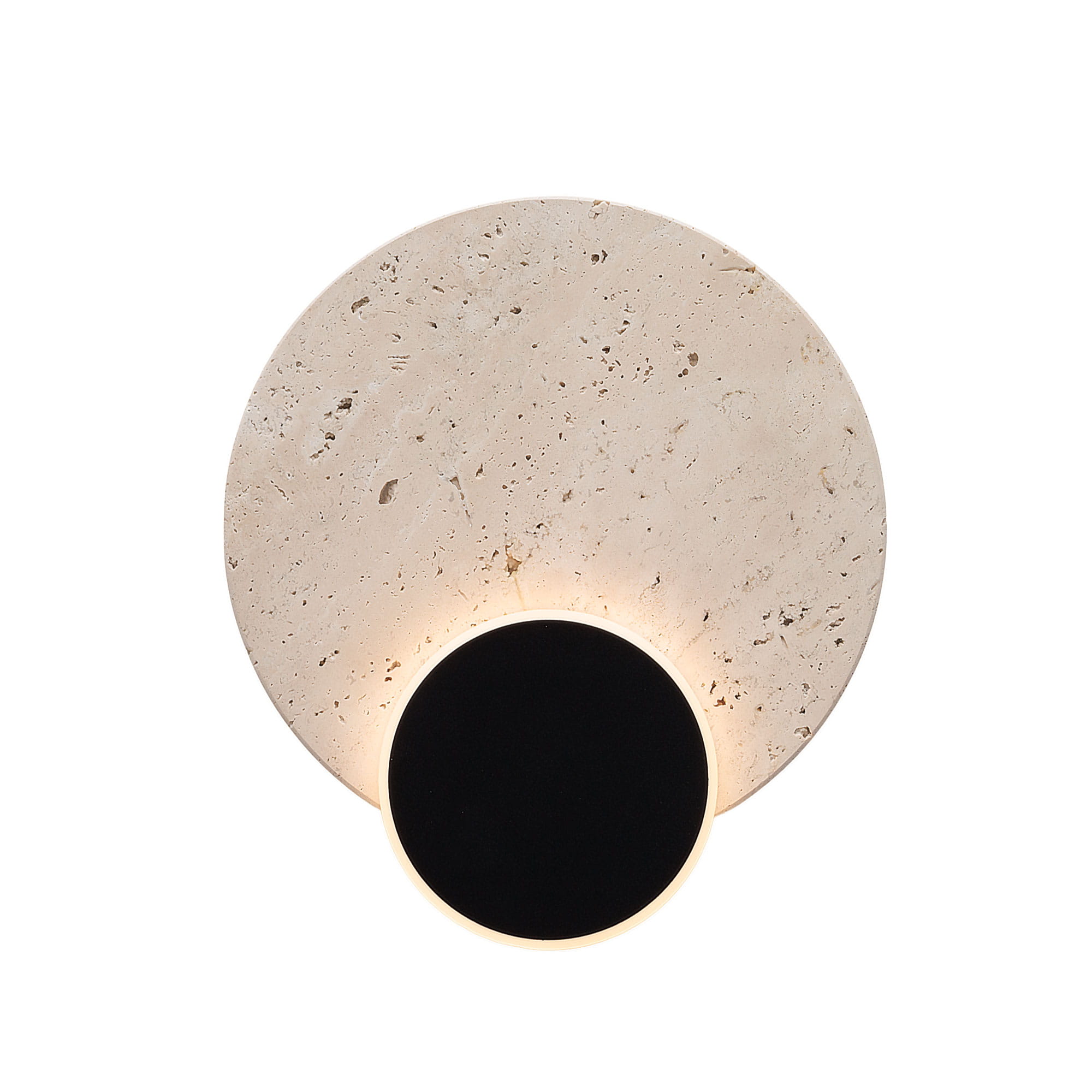 Maxlight Travertino - lampe murale - x 5,5 cm - LED de 10W incl. - noir et gris