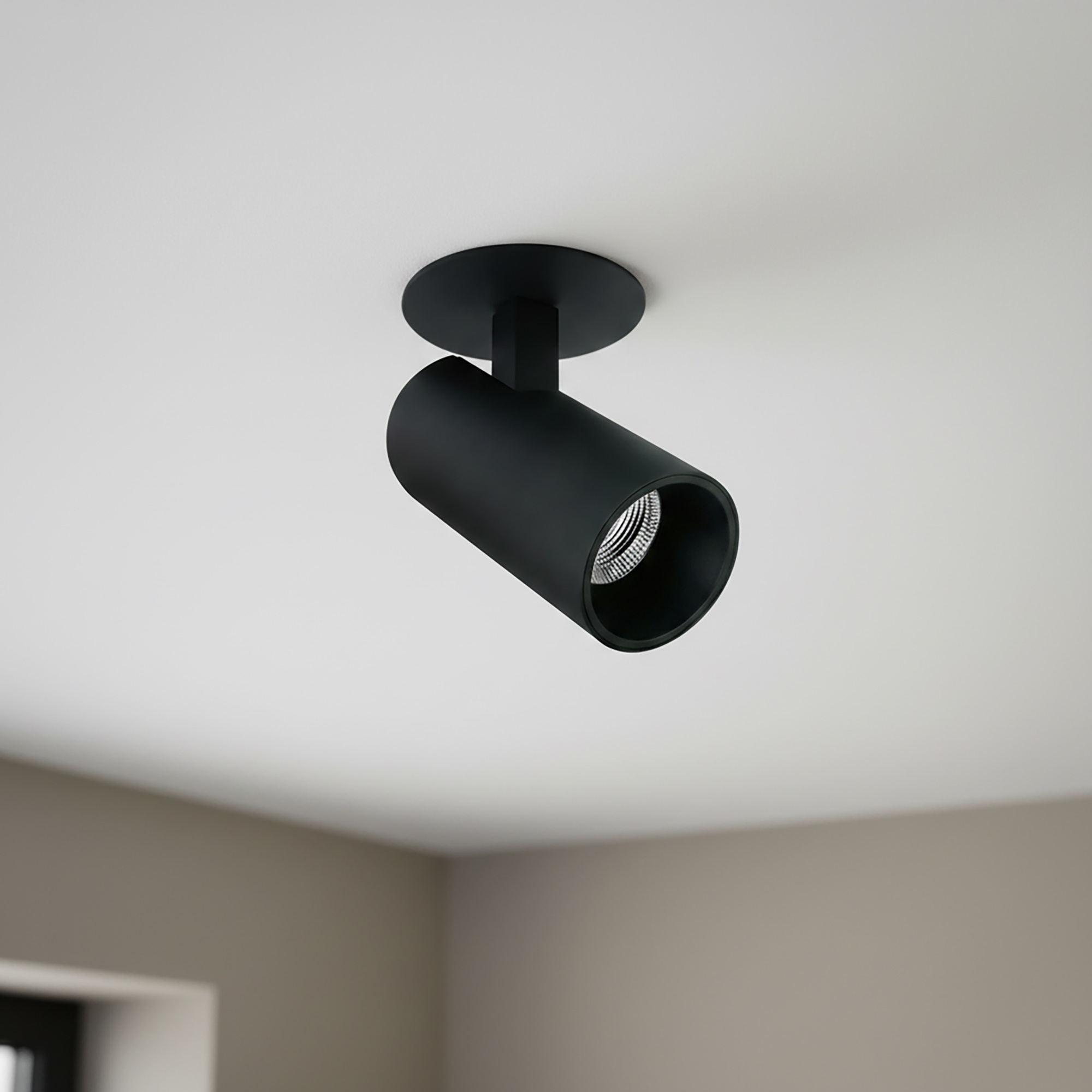 ONE Light COB Cylinders - spot en saillie avec réflecteur noir et laiton - Ø cm - LED dimmable 6,5 W incluse - noir