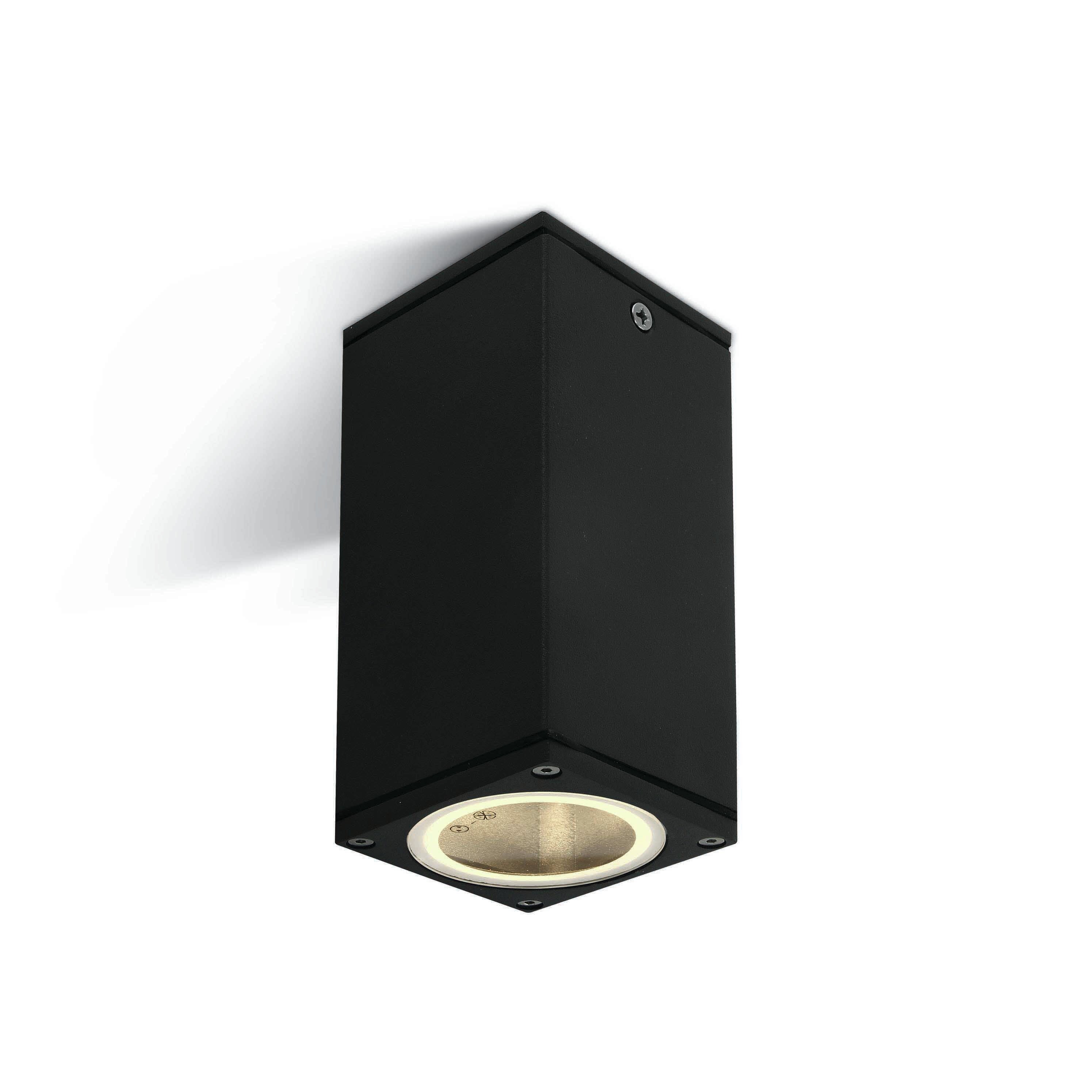 ONE Light GU10 Dark Light Outdoor - plafonnier d"extérieur - 6,2 x 6,2 x 13,5 cm - IP54 - noir