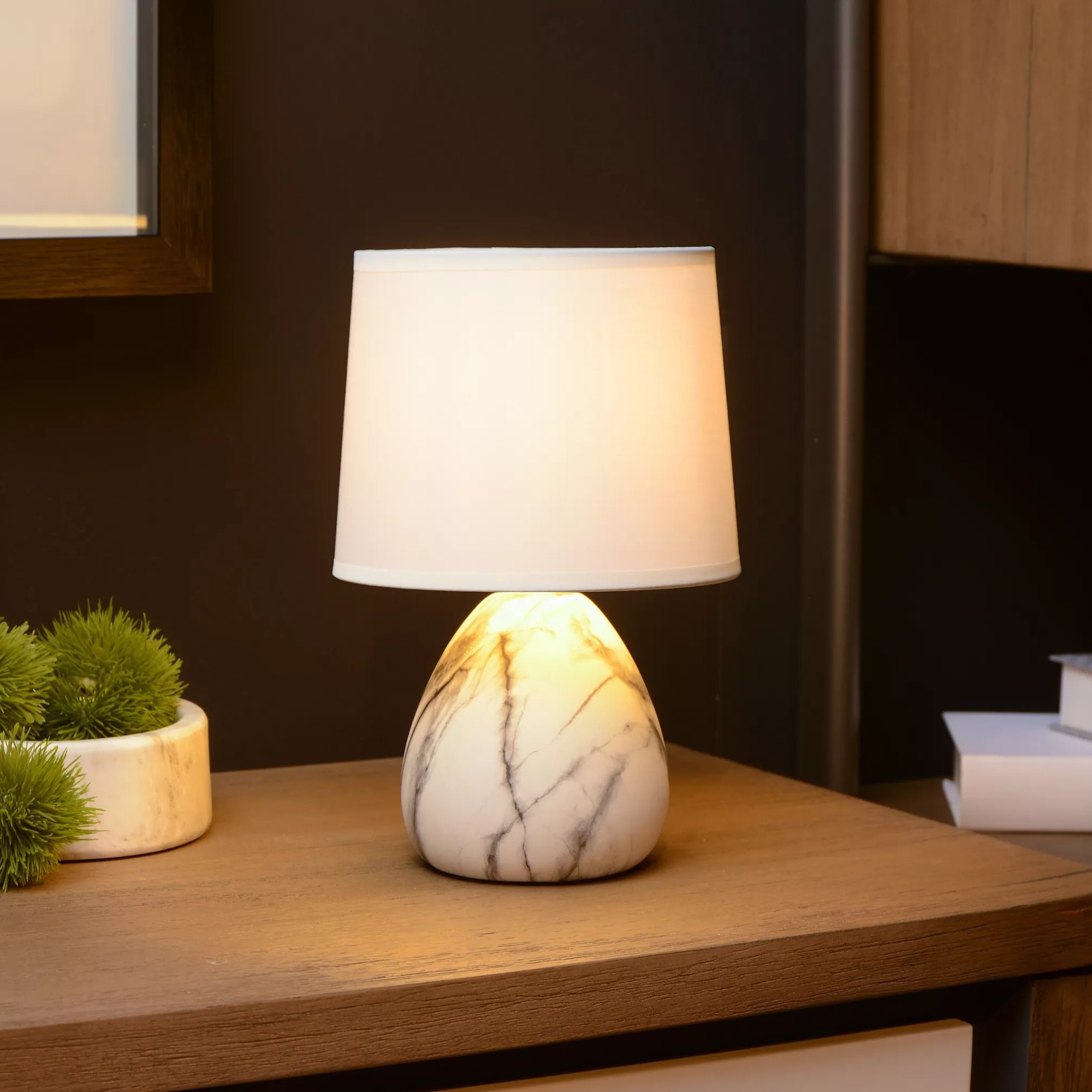 Lucide Marmo - lampe à poser - Ø ,5 cm - blanc
