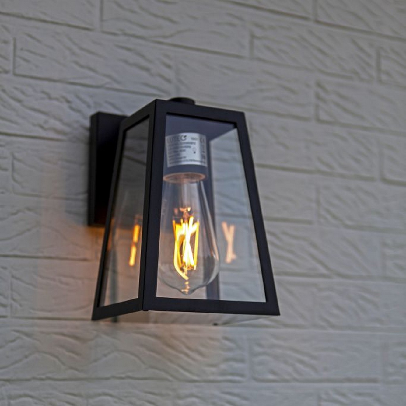 Lutec Fia - applique d'extérieur - ,5 x 21,6 cm - IP44 - noir