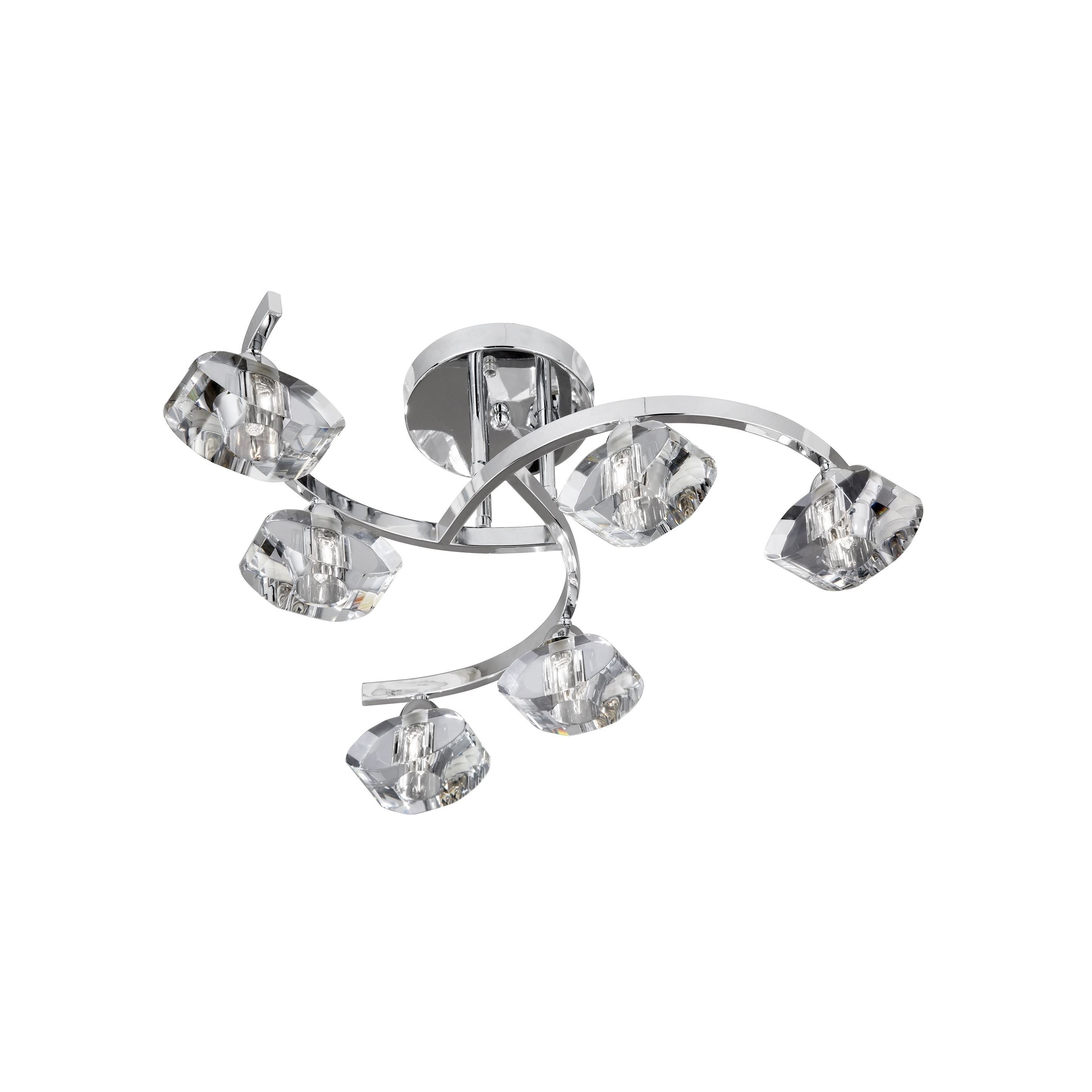 Searchlight Sculptured Ice II - plafonnier - Ø cm - chrome