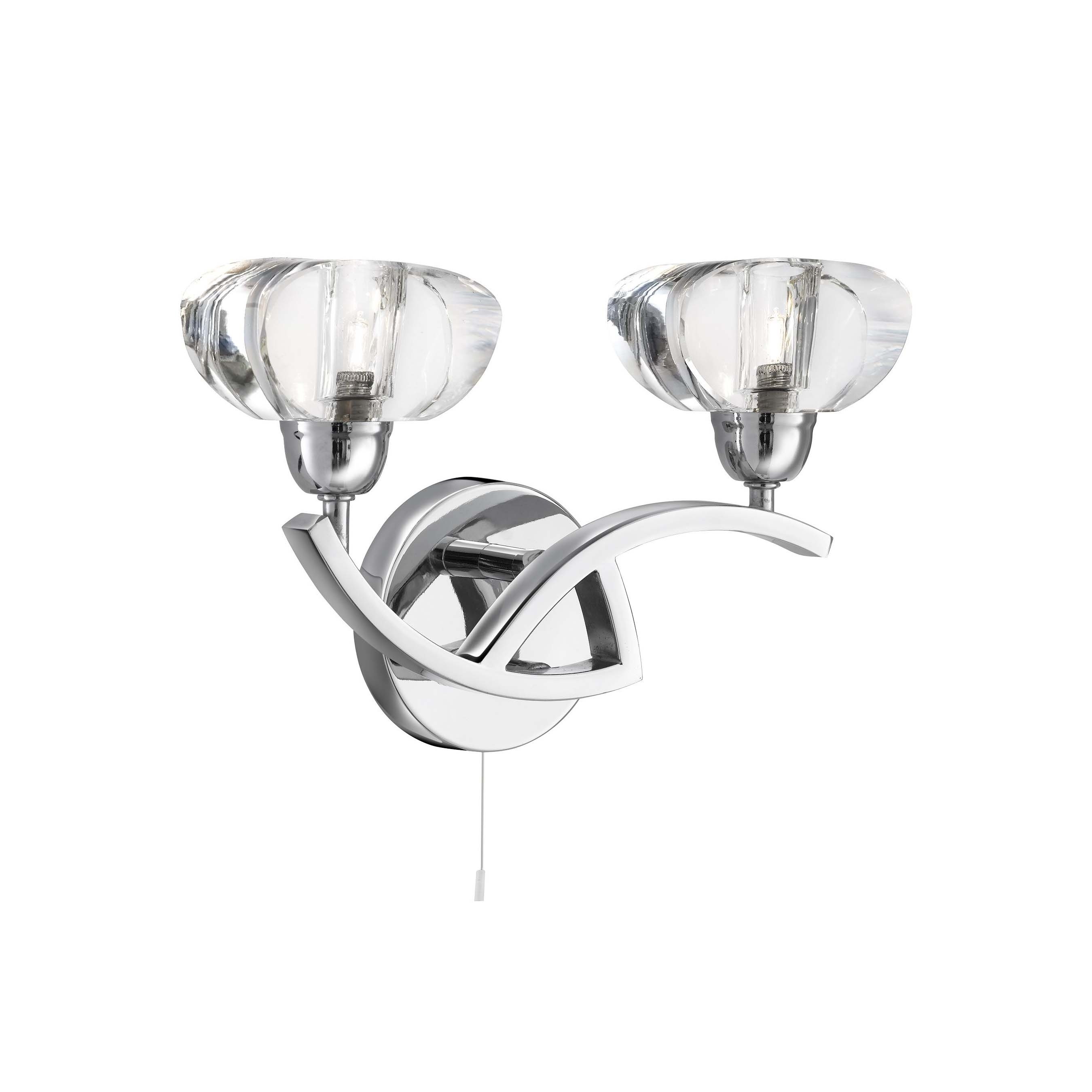 Searchlight Sculptured Ice II - applique murale avec interrupteur à tirette - cm - chrome