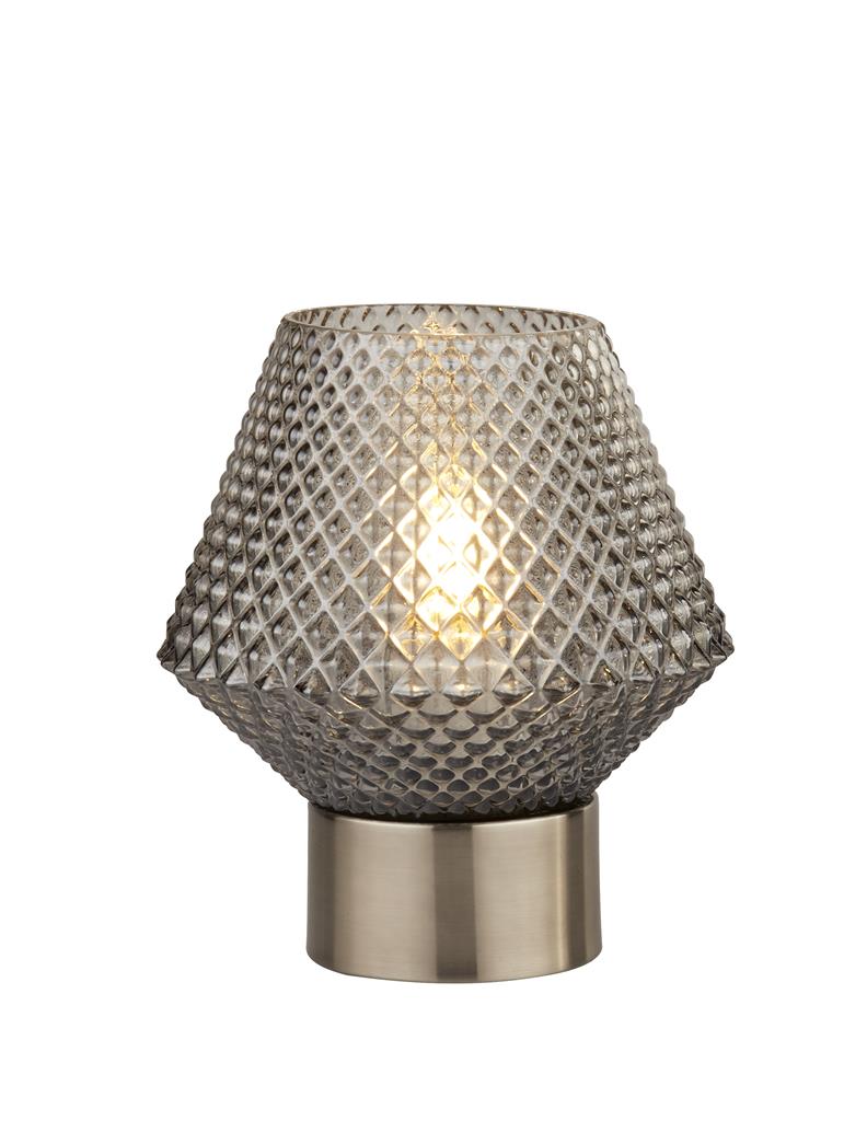 Searchlight Avia - lampe à poser - Ø cm - verre fumé et noir