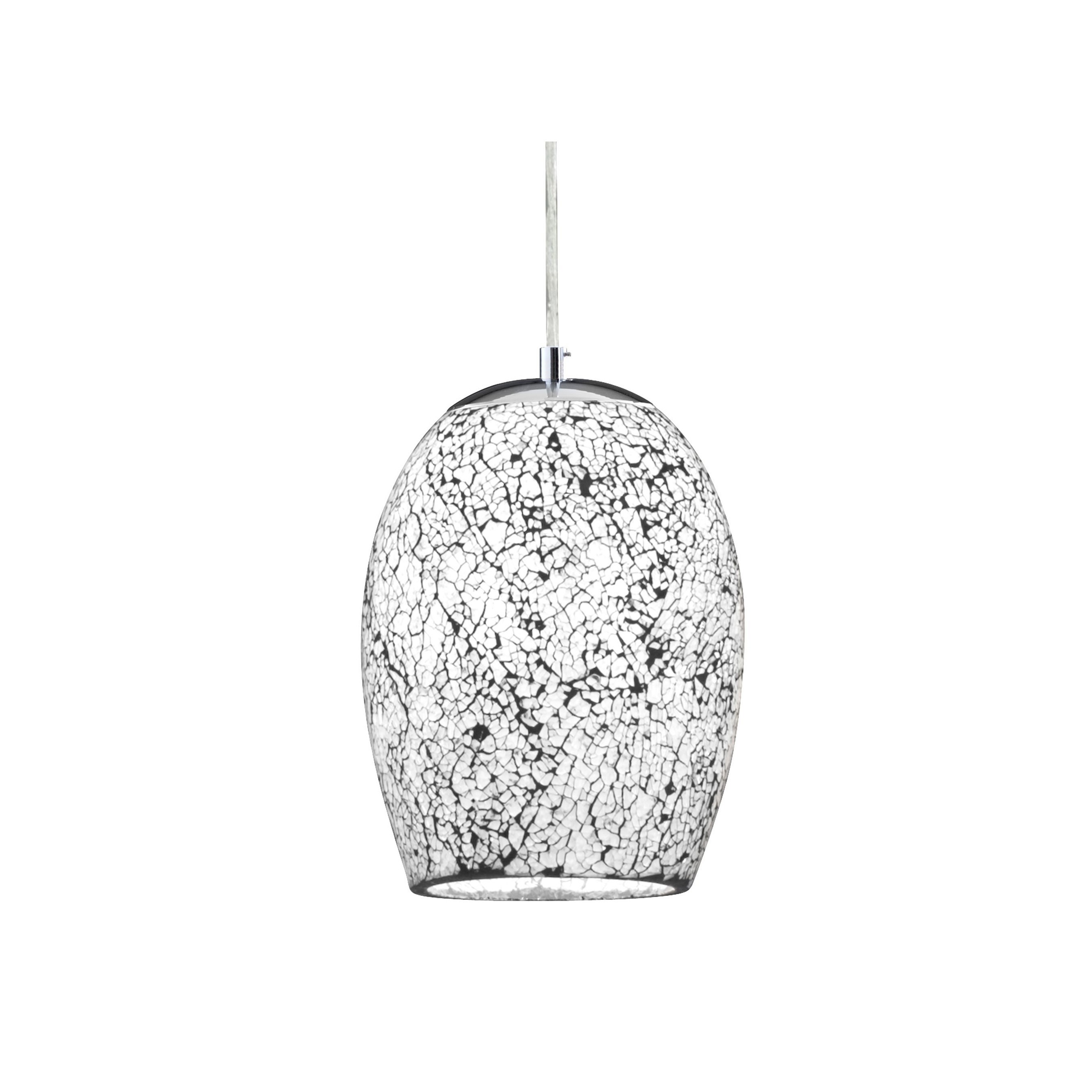 Searchlight Crackle - lampe suspendue - Ø cm - verre craquelé blanc