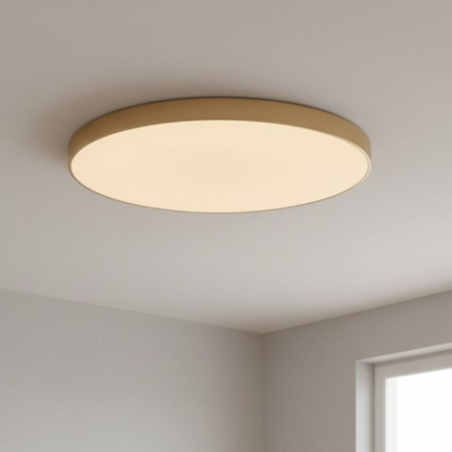 Lucide Unar - plafonnier - Ø cm - 80W LED dimmable inclus - 3 niveaux de dimmer - or mat