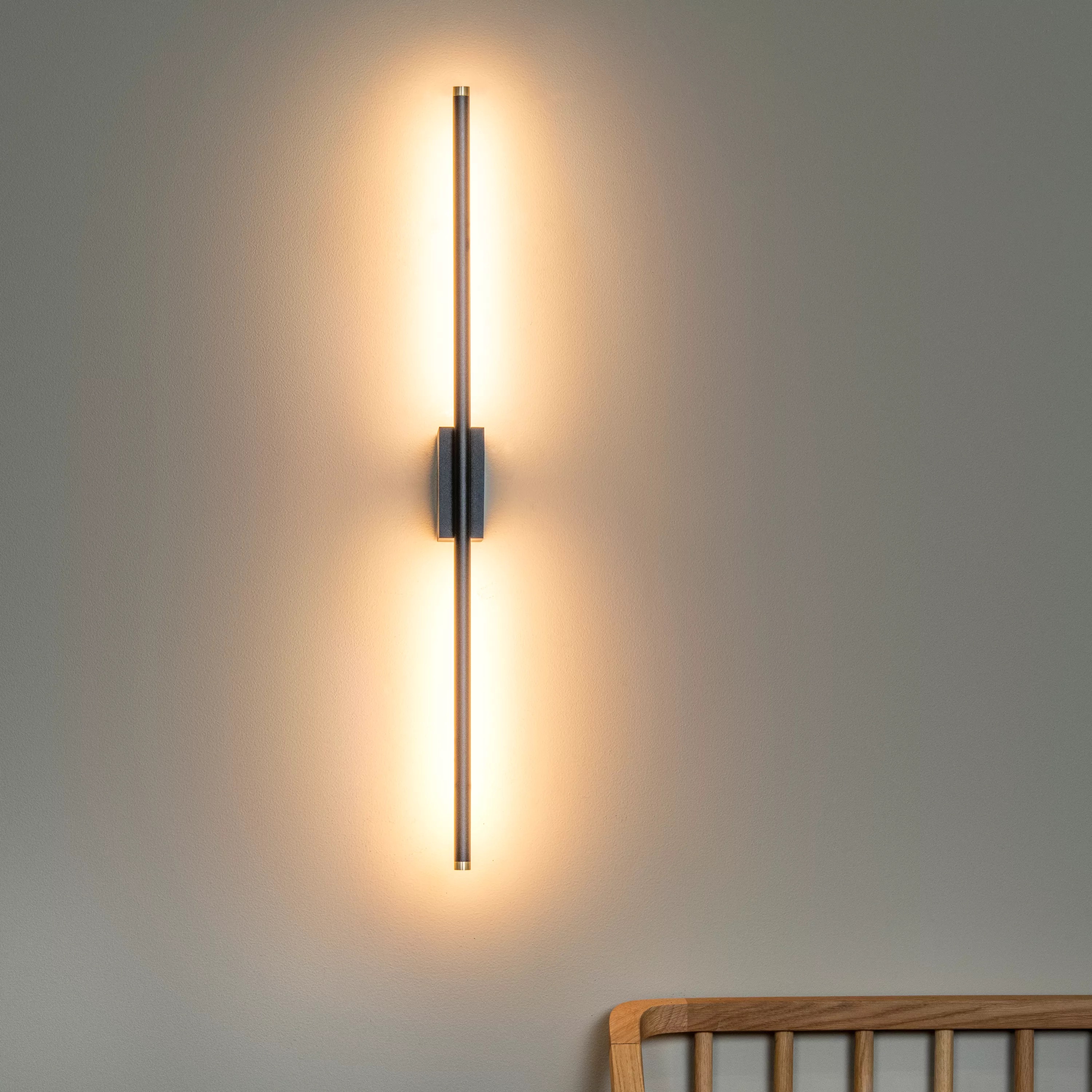 Lucide Marnik - applique murale - 59,1 x cm - 13W LED dimmable inclus - noir et or