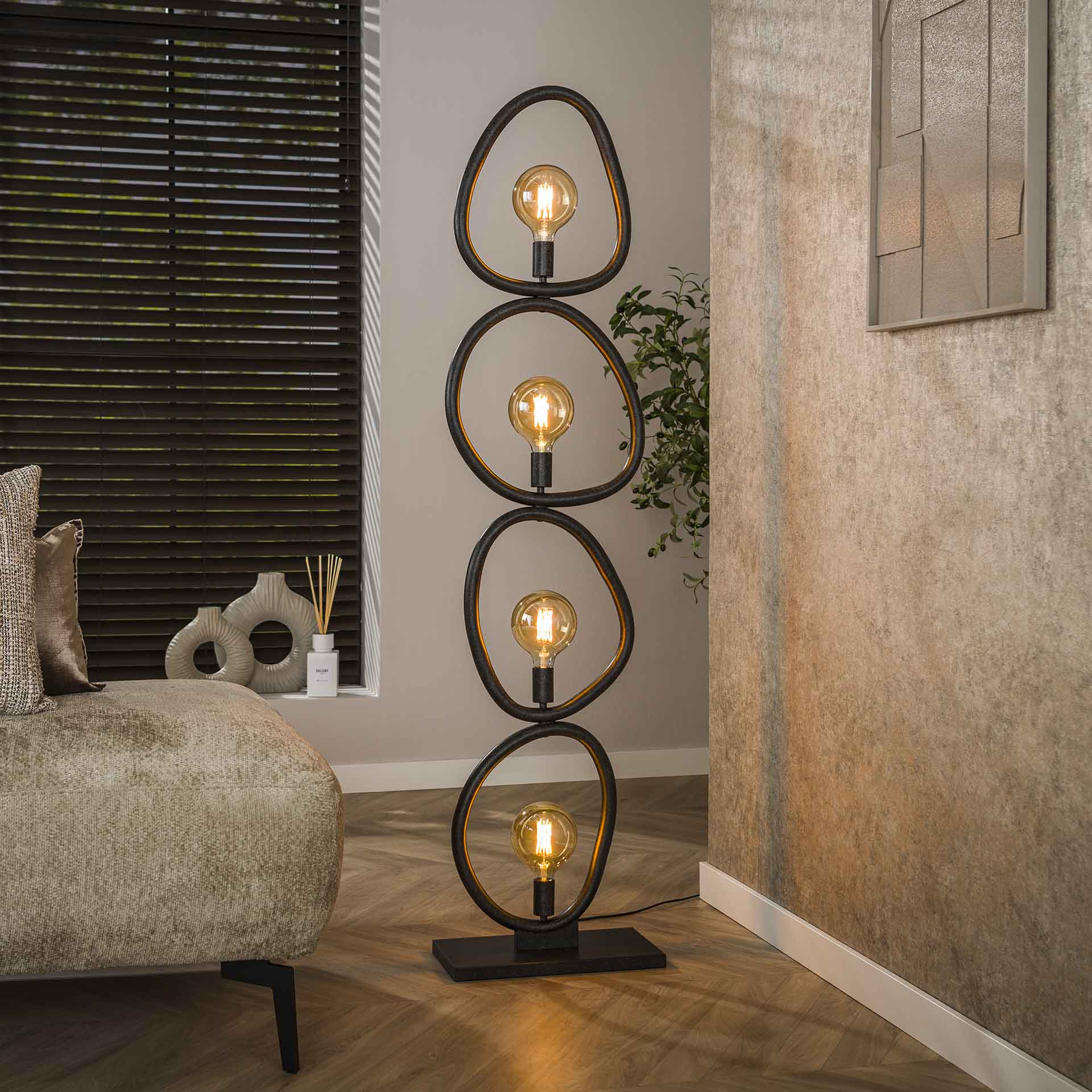 Vico Pebble - lampadaire - x - noir arctique