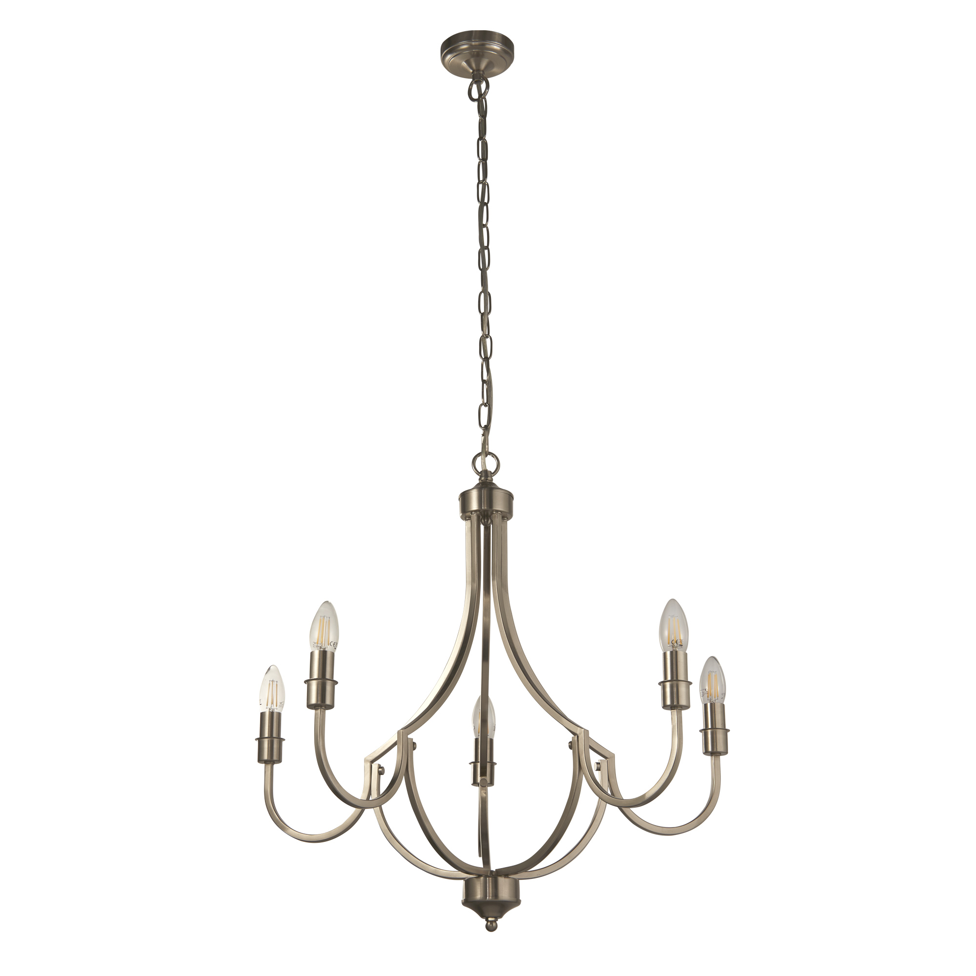 Searchlight Lodge - lustre - Ø cm - argent satiné