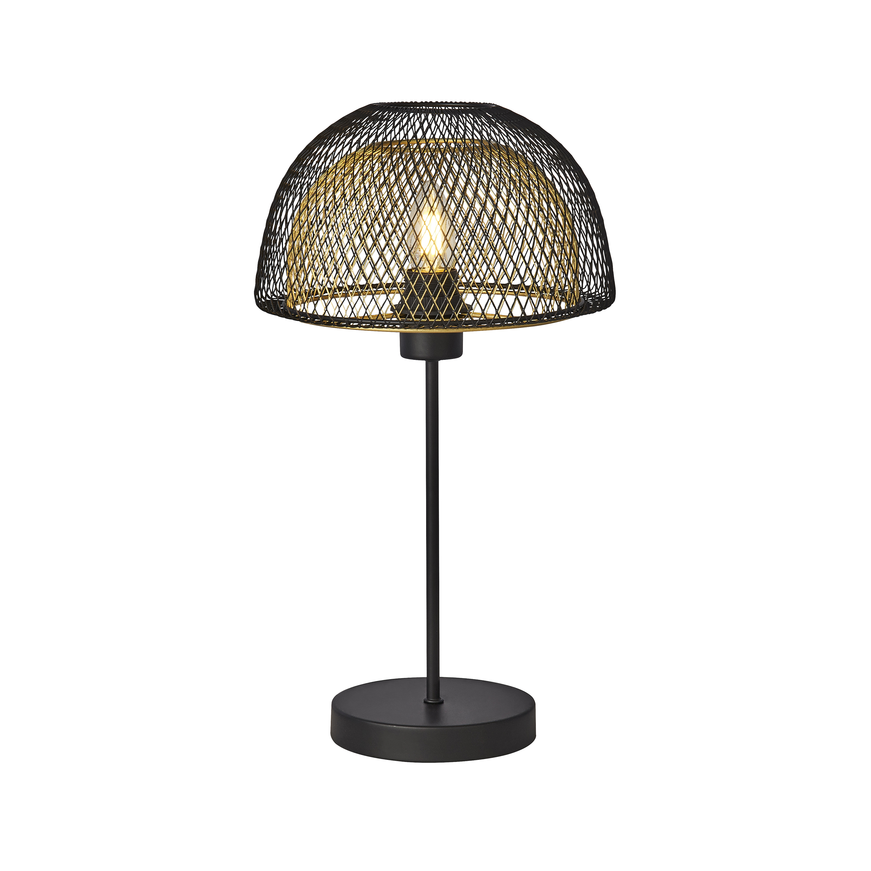 Searchlight Honeycomb - lampe à poser - Ø cm - noir mat et or