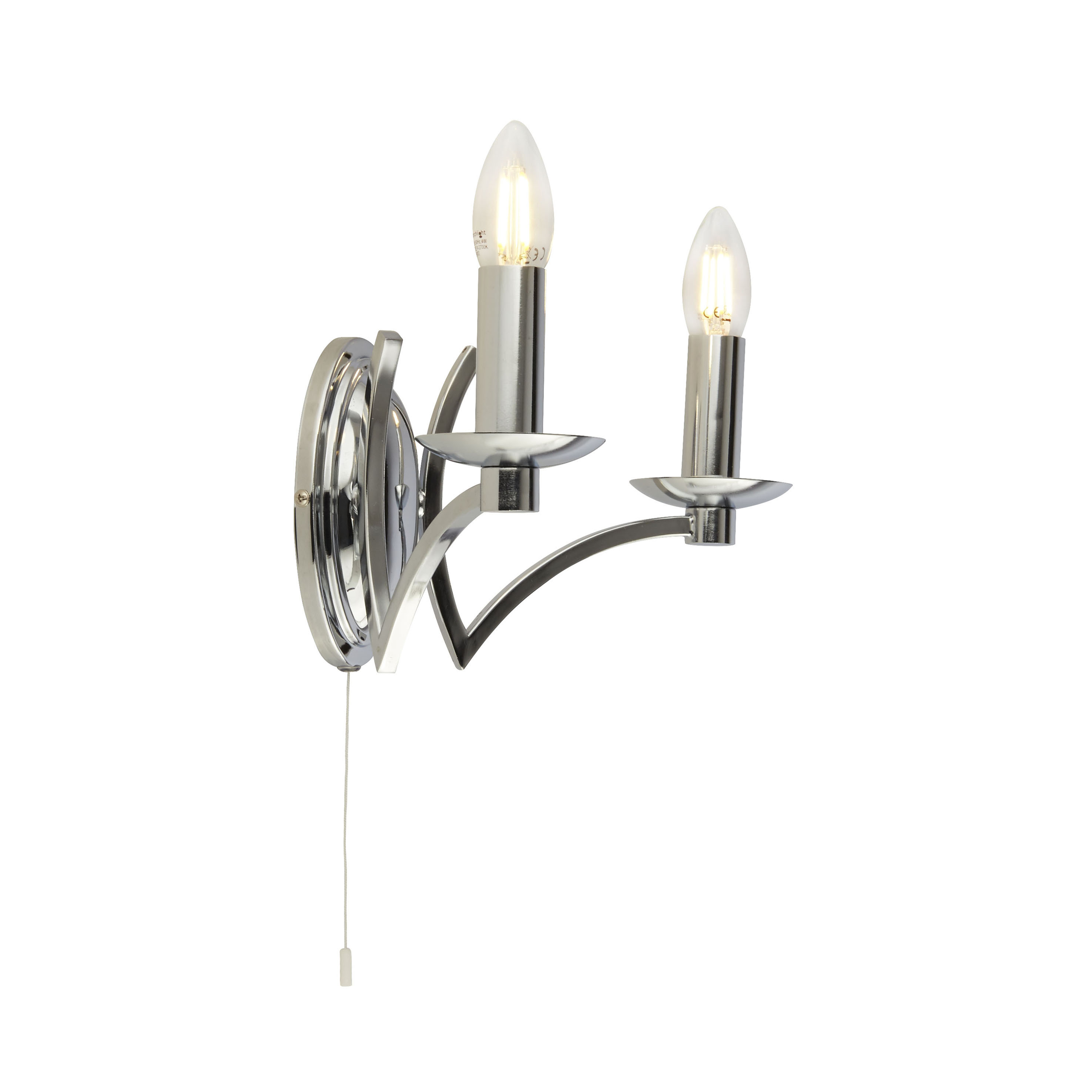 Searchlight Ascot - applique murale avec interrupteur à tirette - 32,5 x - chrome