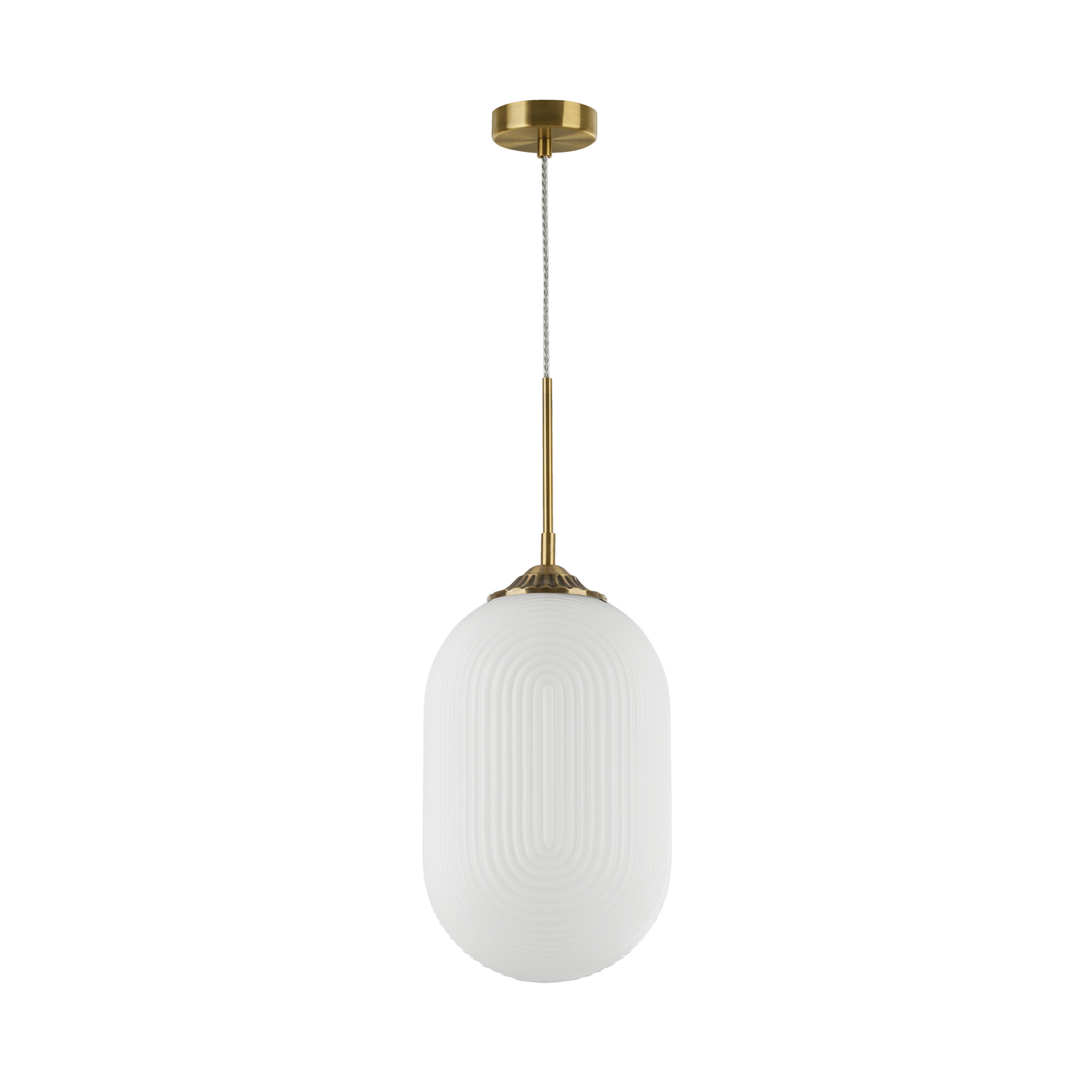Nova Luce Athena - lampe suspendue - Ø 22,5 x - blanc et laiton