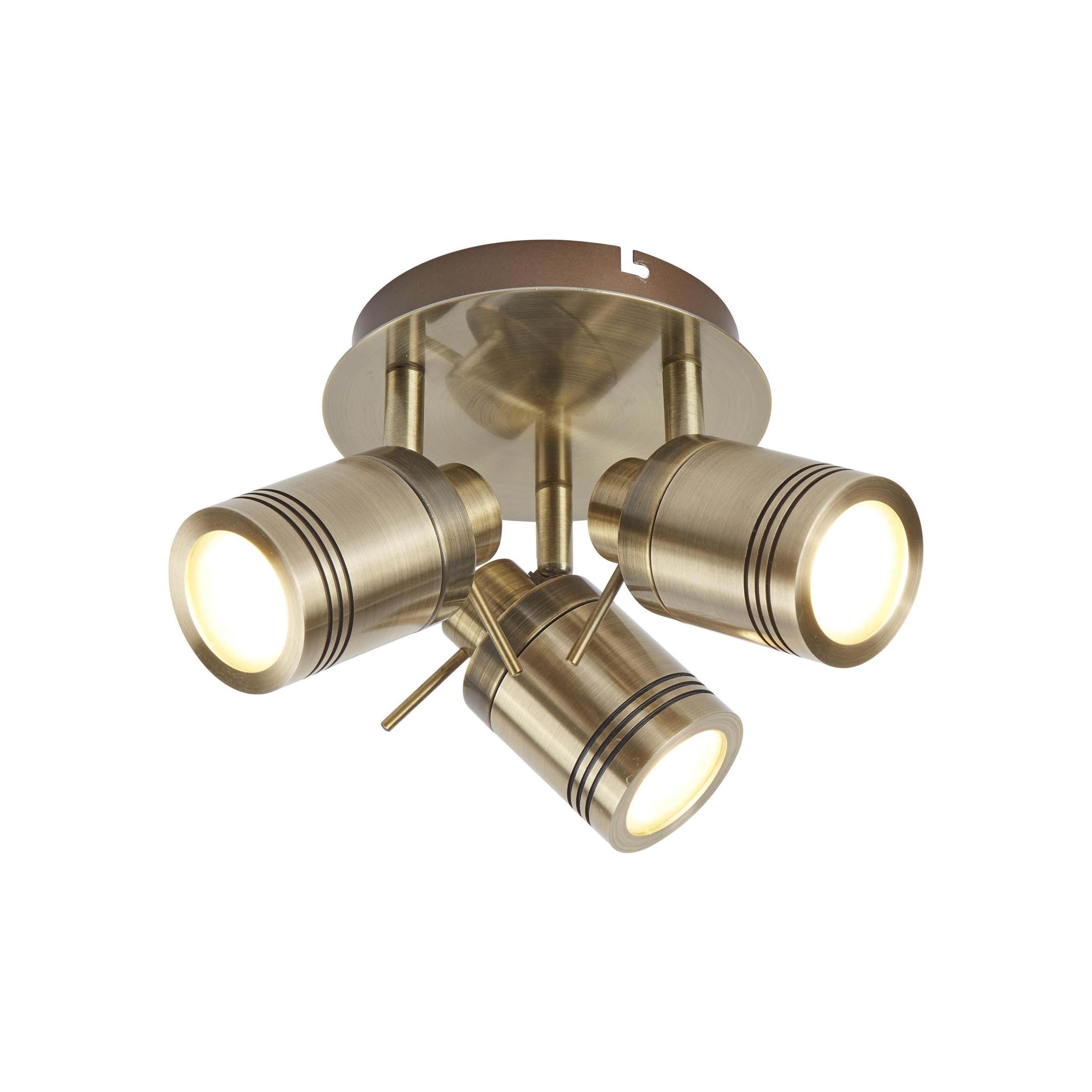 Searchlight Samson - spot en saillie 3L - Ø cm - IP44 - laiton antique