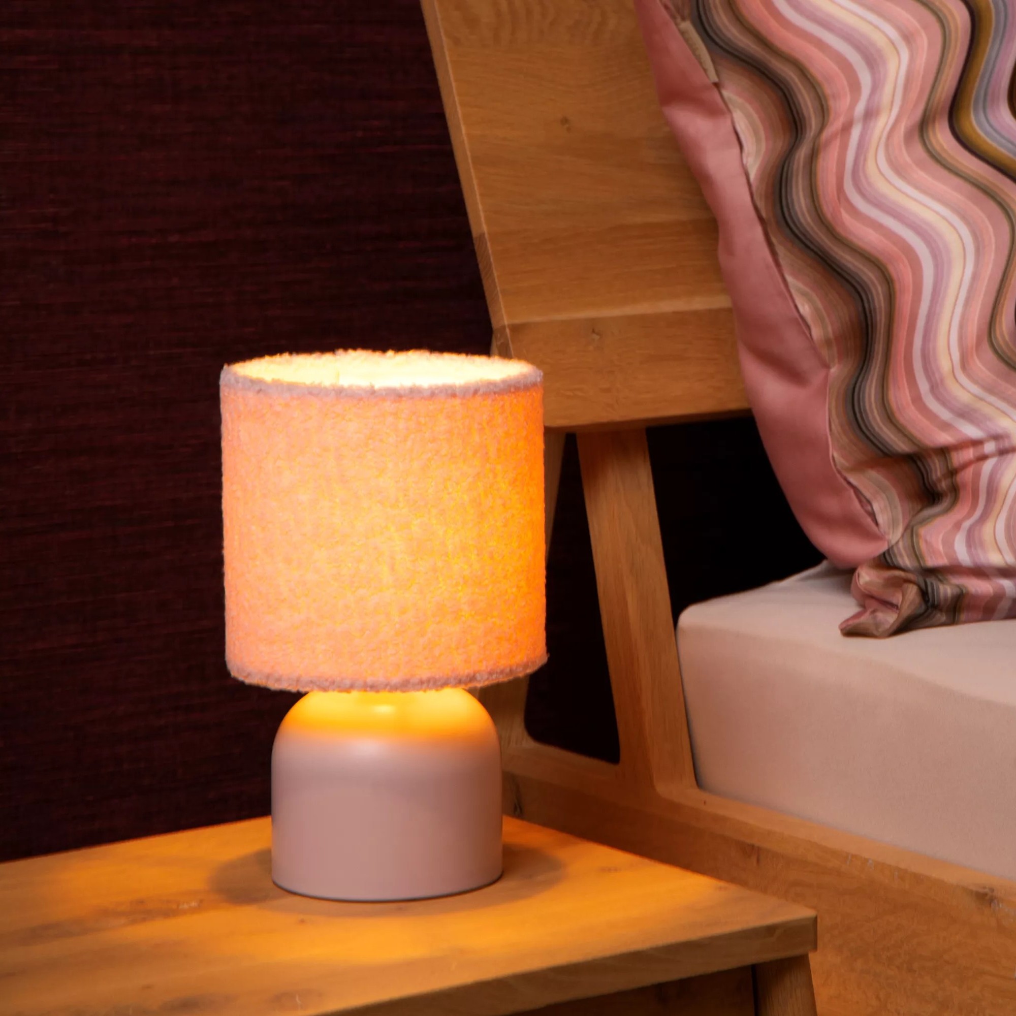 MODÈLE D’EXPOSITION - Lucide Woolly - lampe à poser - Ø cm - rose