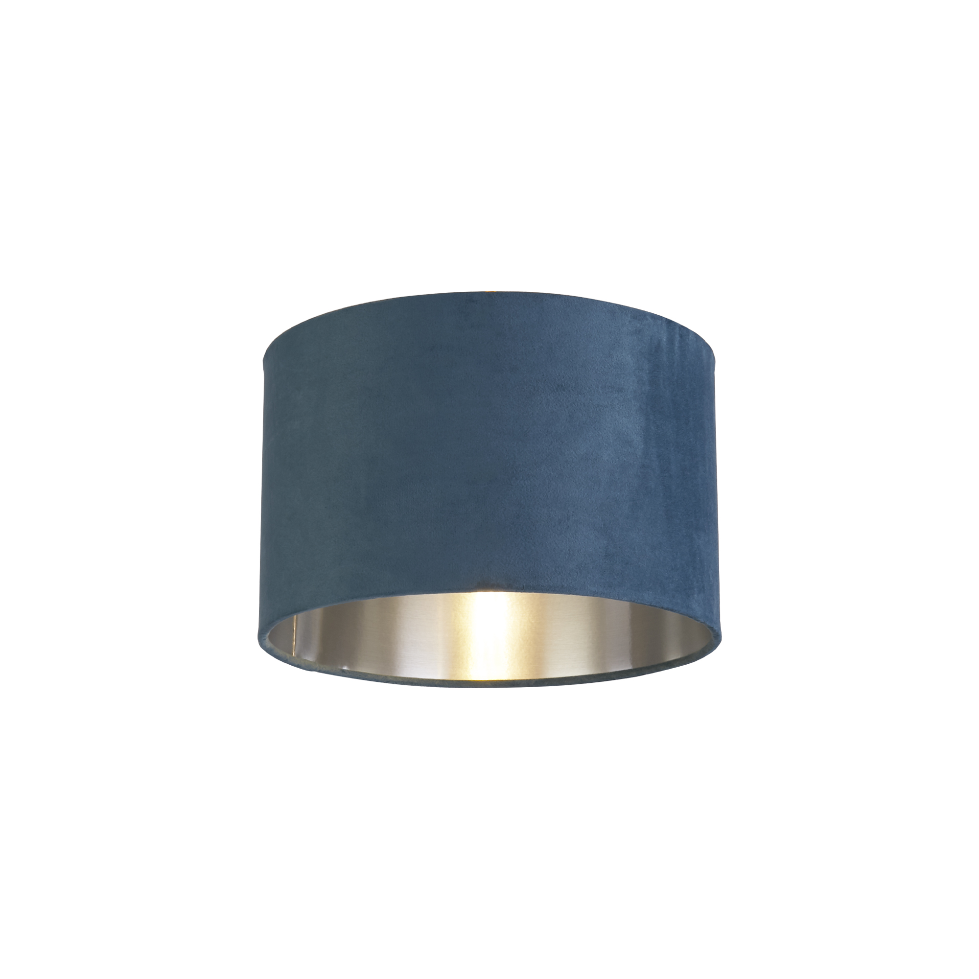 Searchlight Drum Shade - abat-jour - Ø cm - bleu sarcelle et argent
