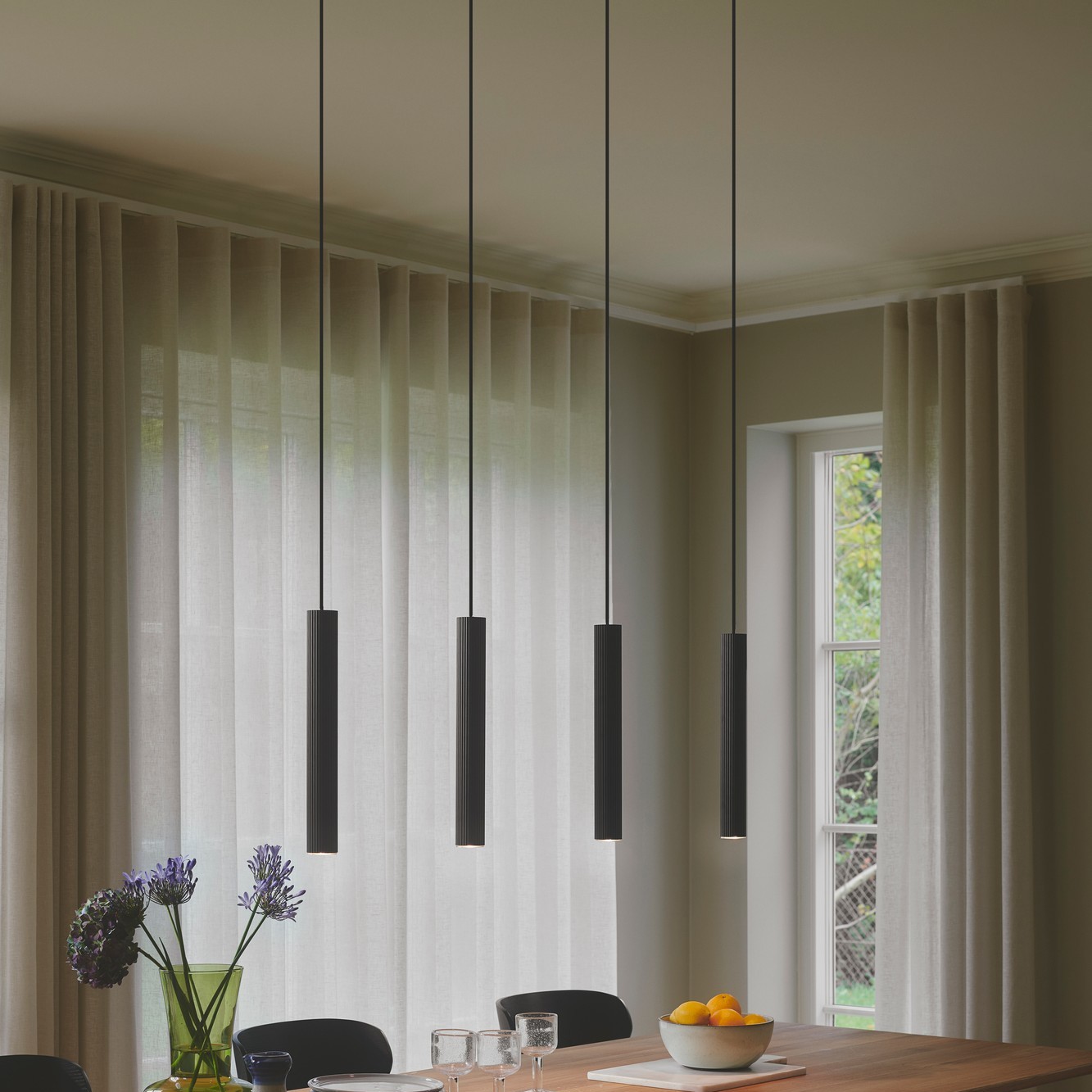 Nordlux Vico 4-rail - lampe suspendue - 115,5 x cm - noir